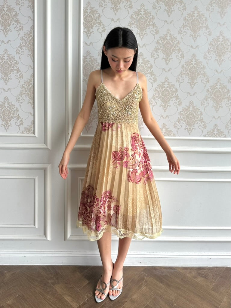 Champagne paisley dress
