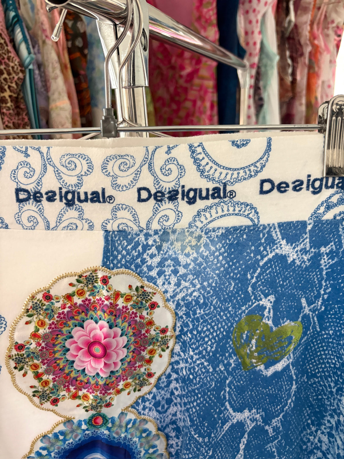 Paisley halter & Desigual floral midi skirt