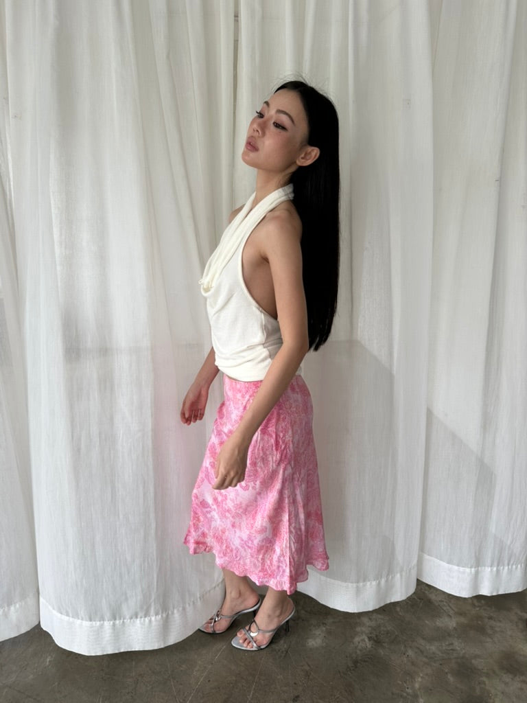 Pink paisley skirt