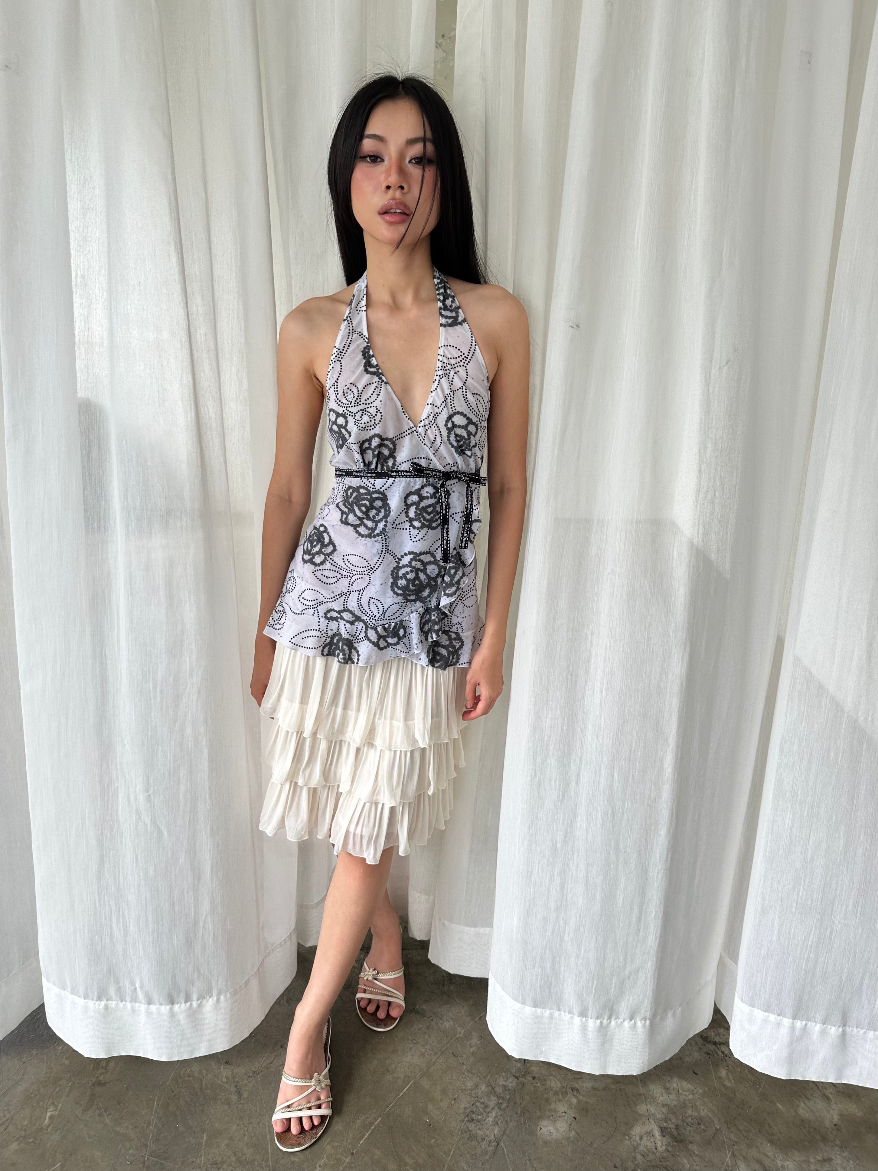 Pinky and diane shimmer halter top