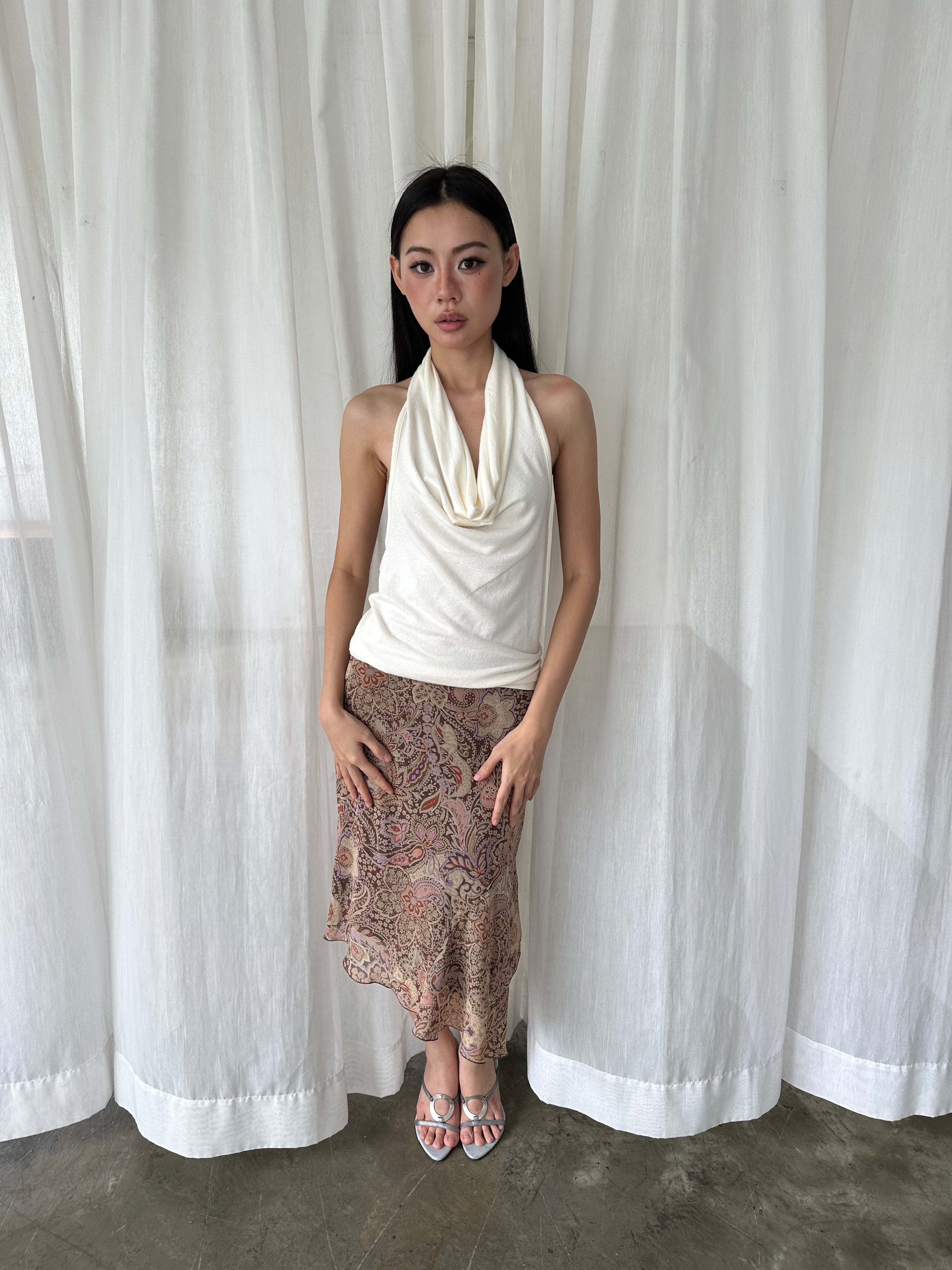 Paisley midi skirt