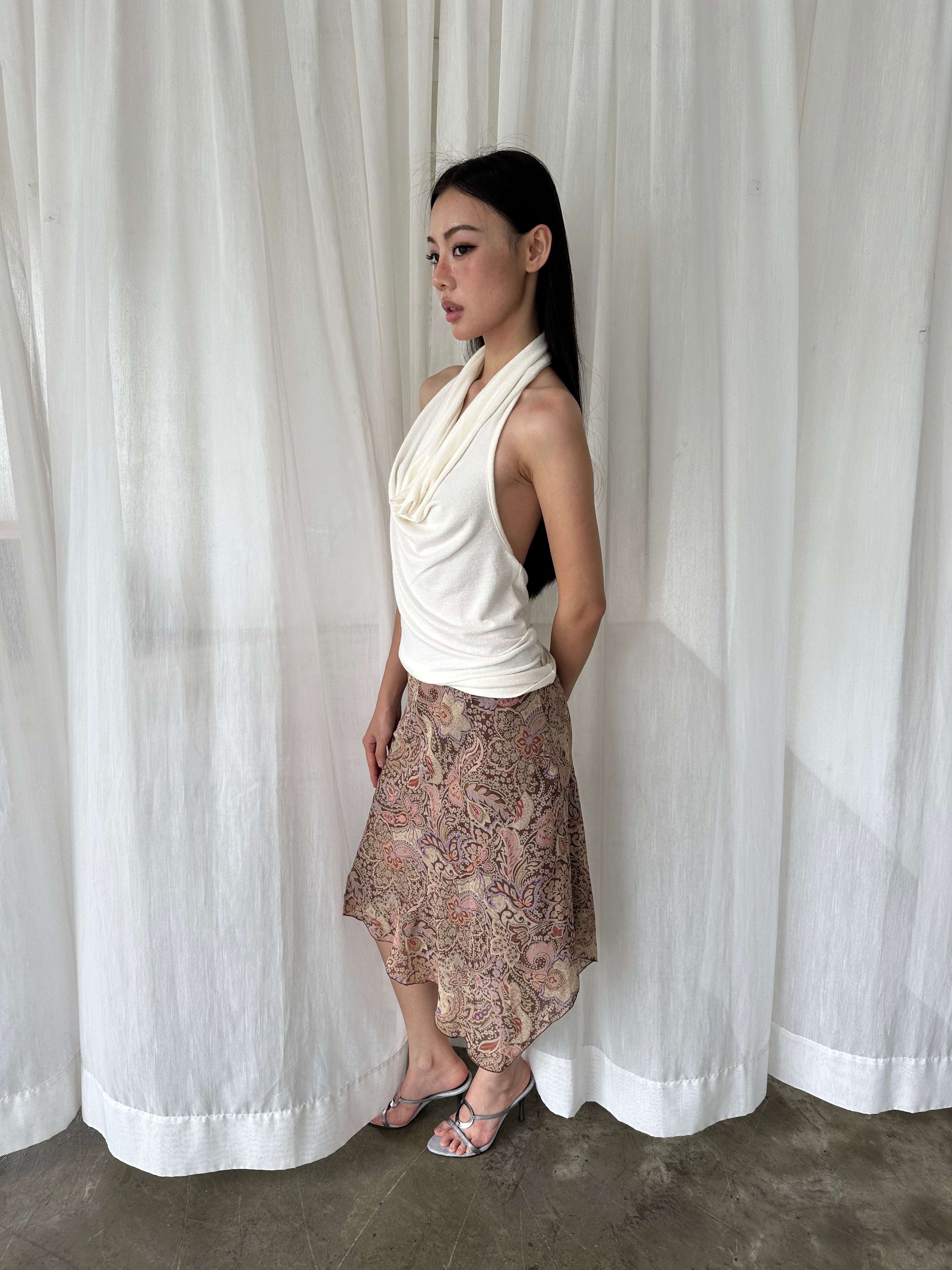 Paisley midi skirt