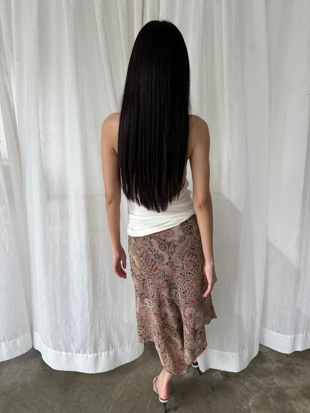 Paisley midi skirt