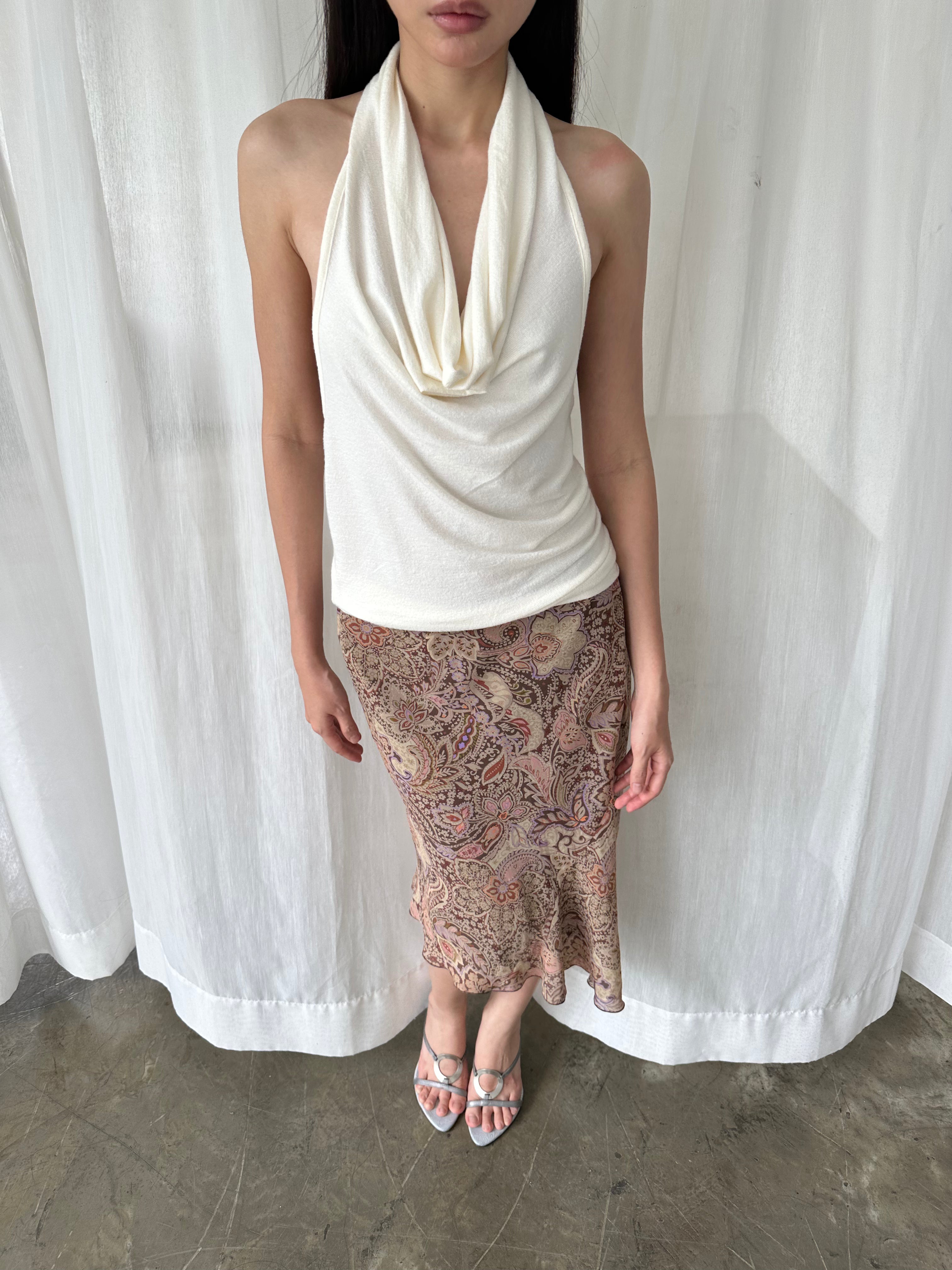 Paisley midi skirt