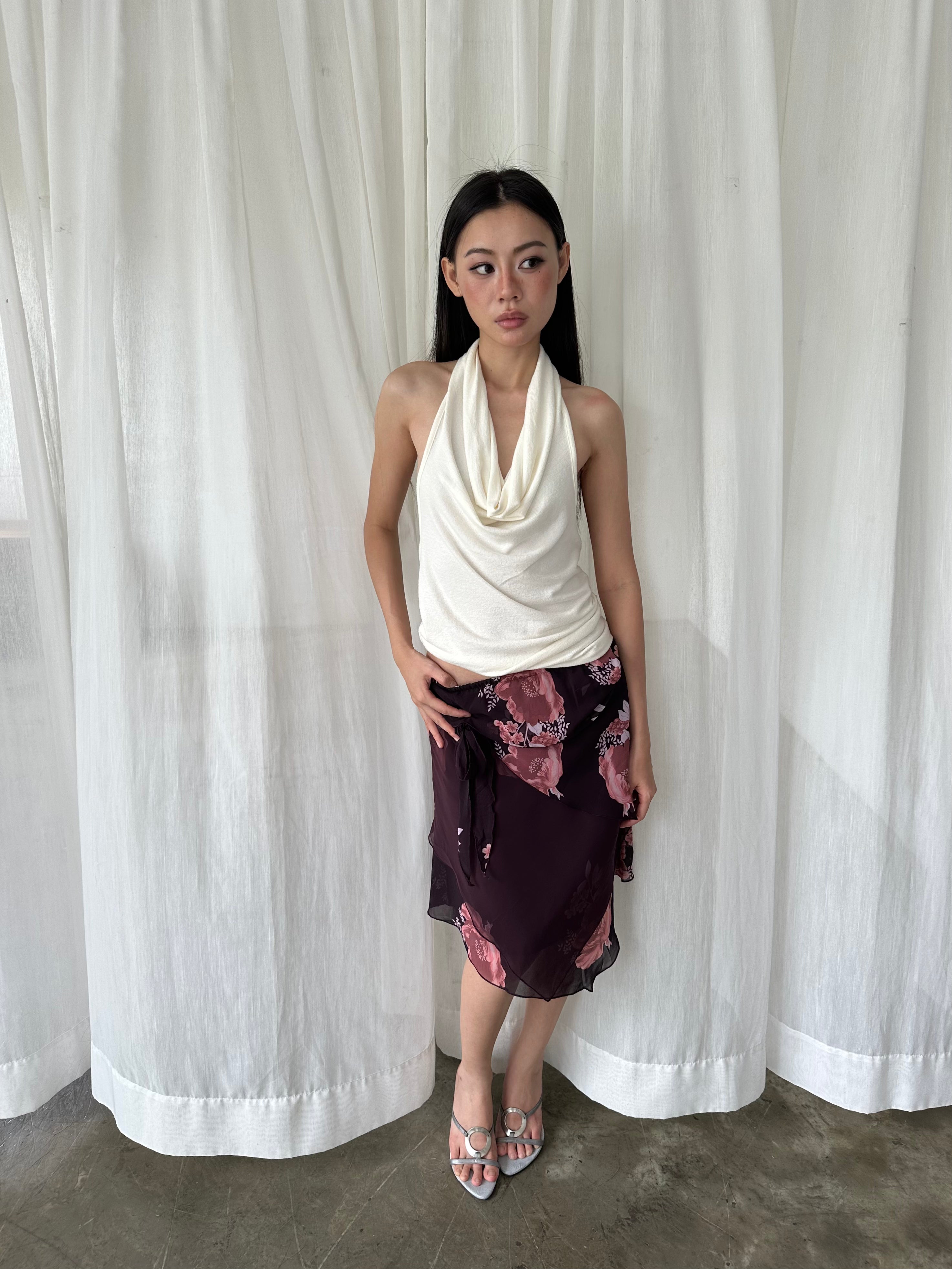 Floral layered skirt