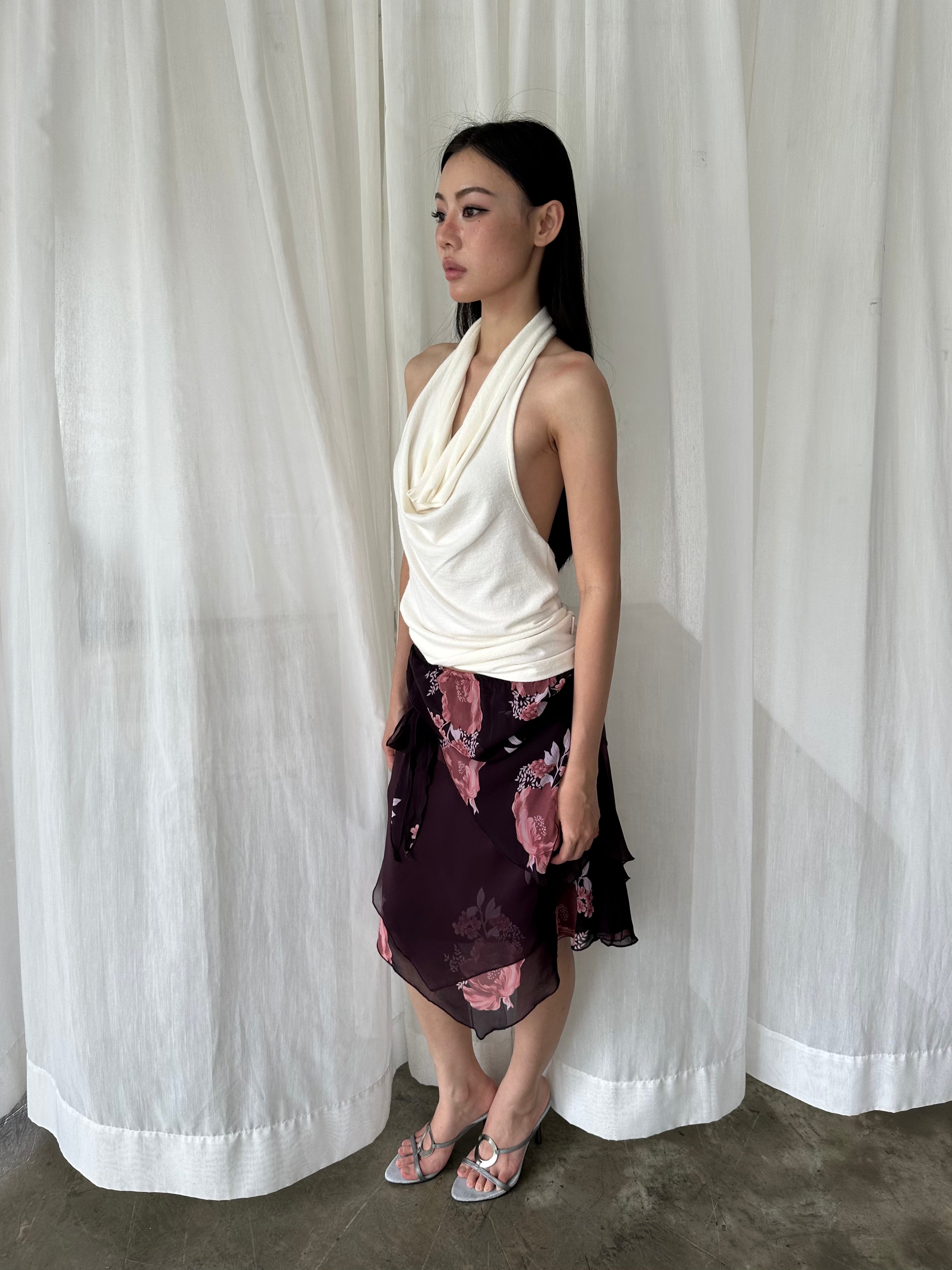 Floral layered skirt