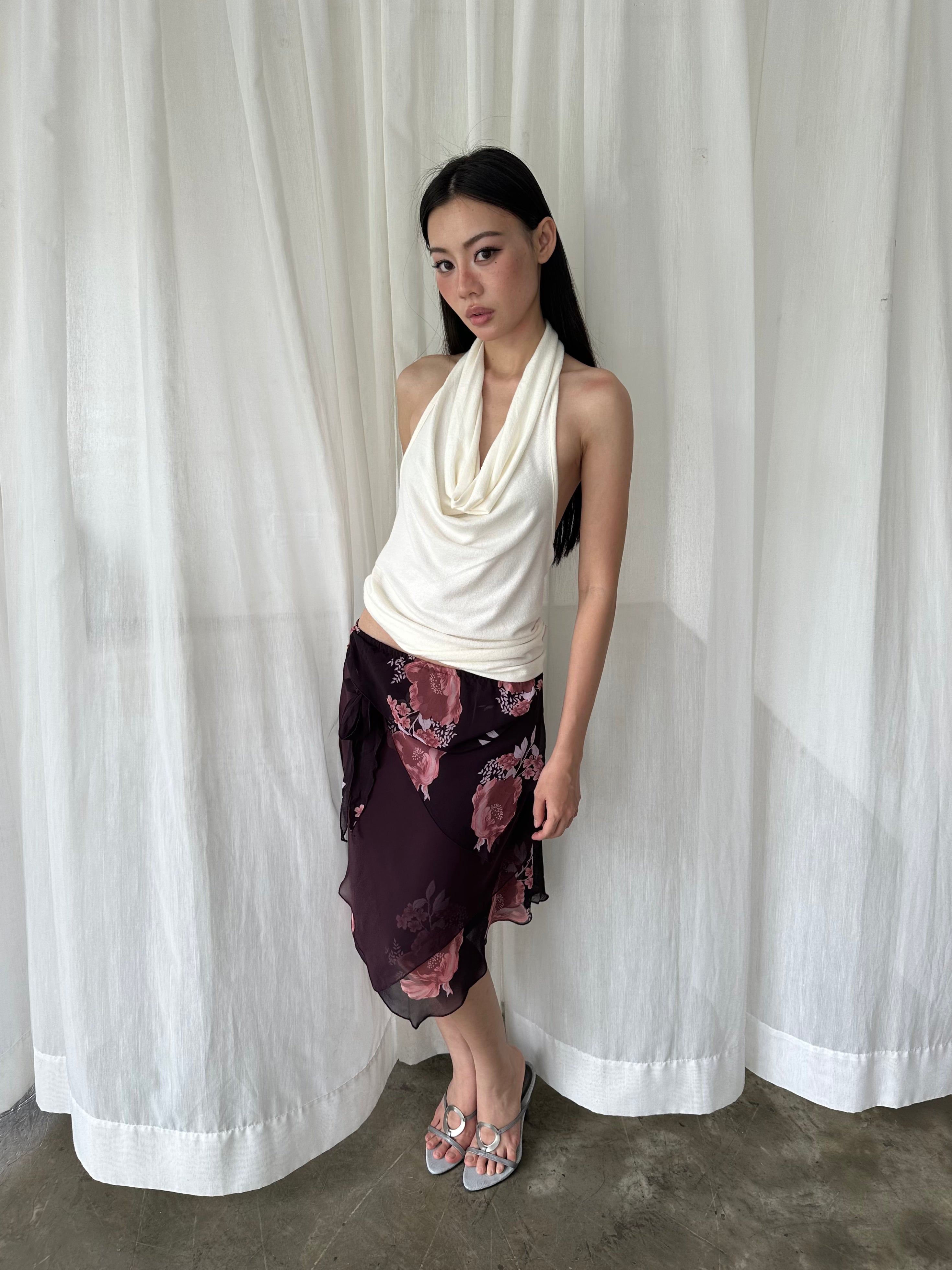 Floral layered skirt