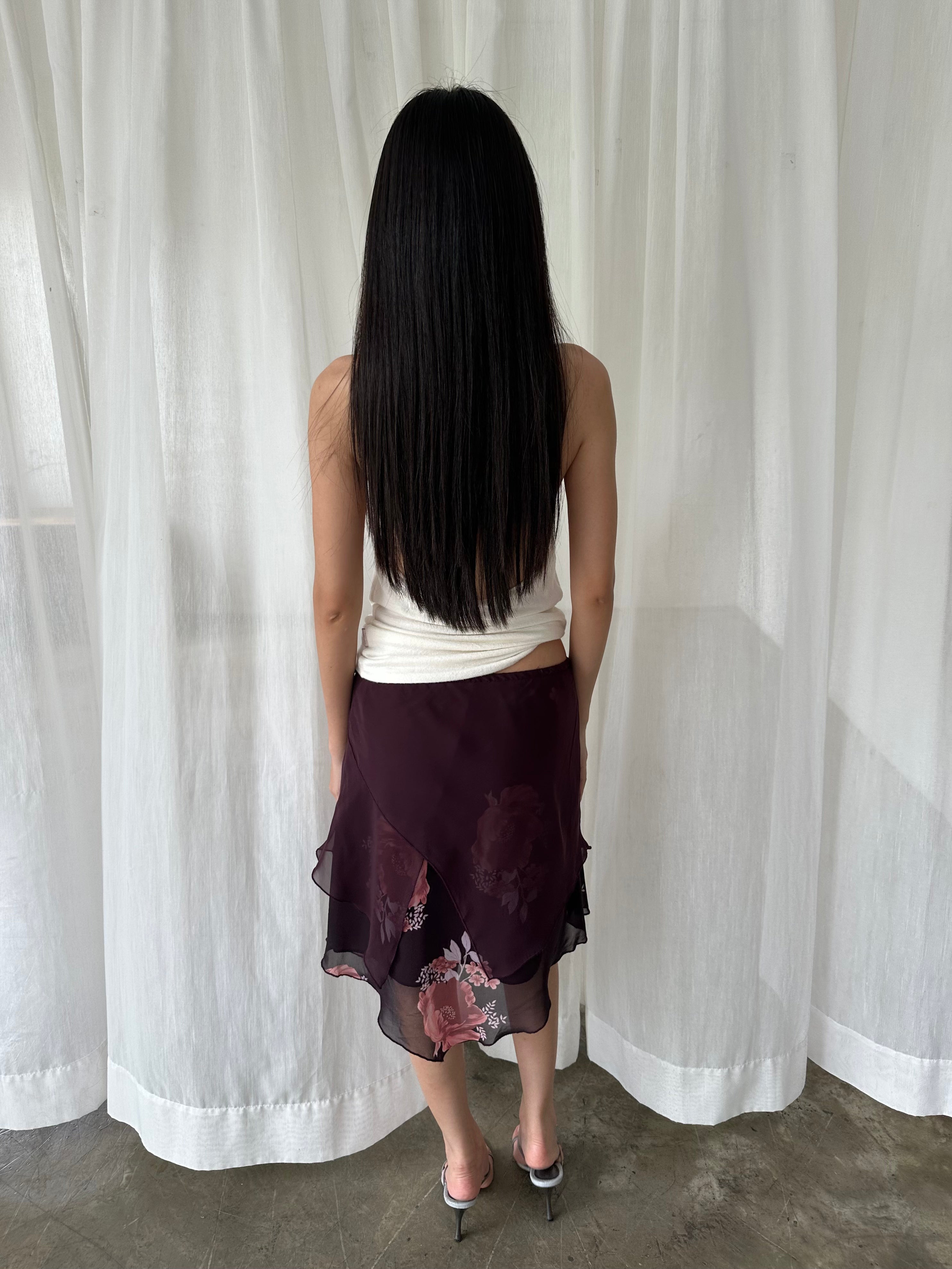 Floral layered skirt