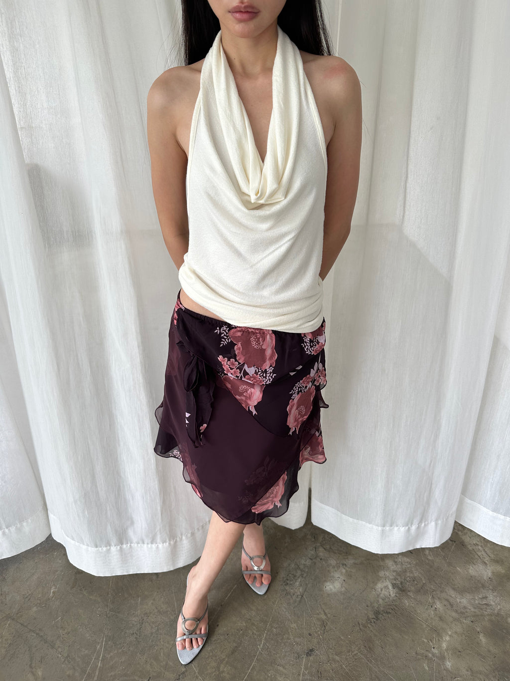 Floral layered skirt