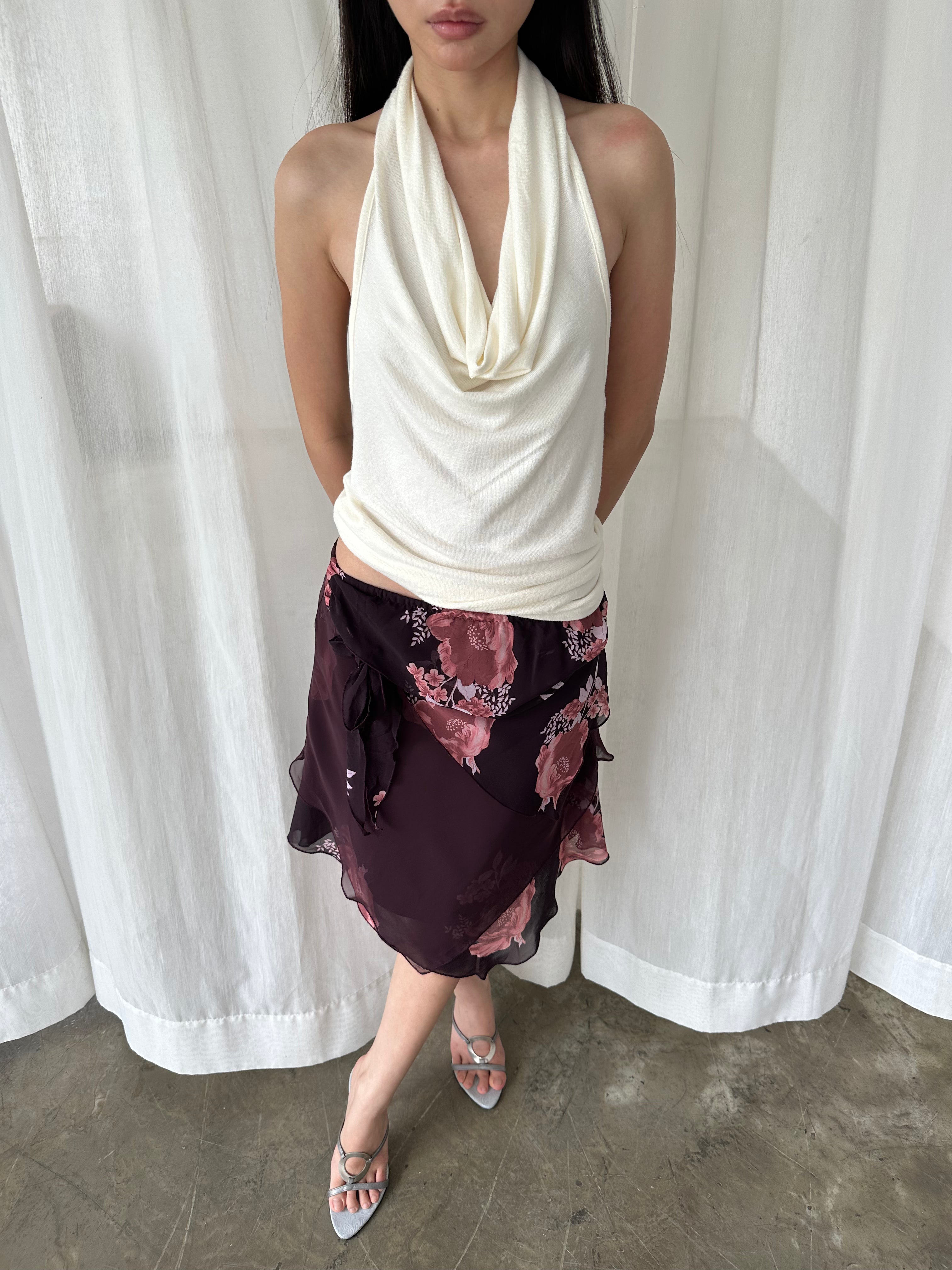 Floral layered skirt