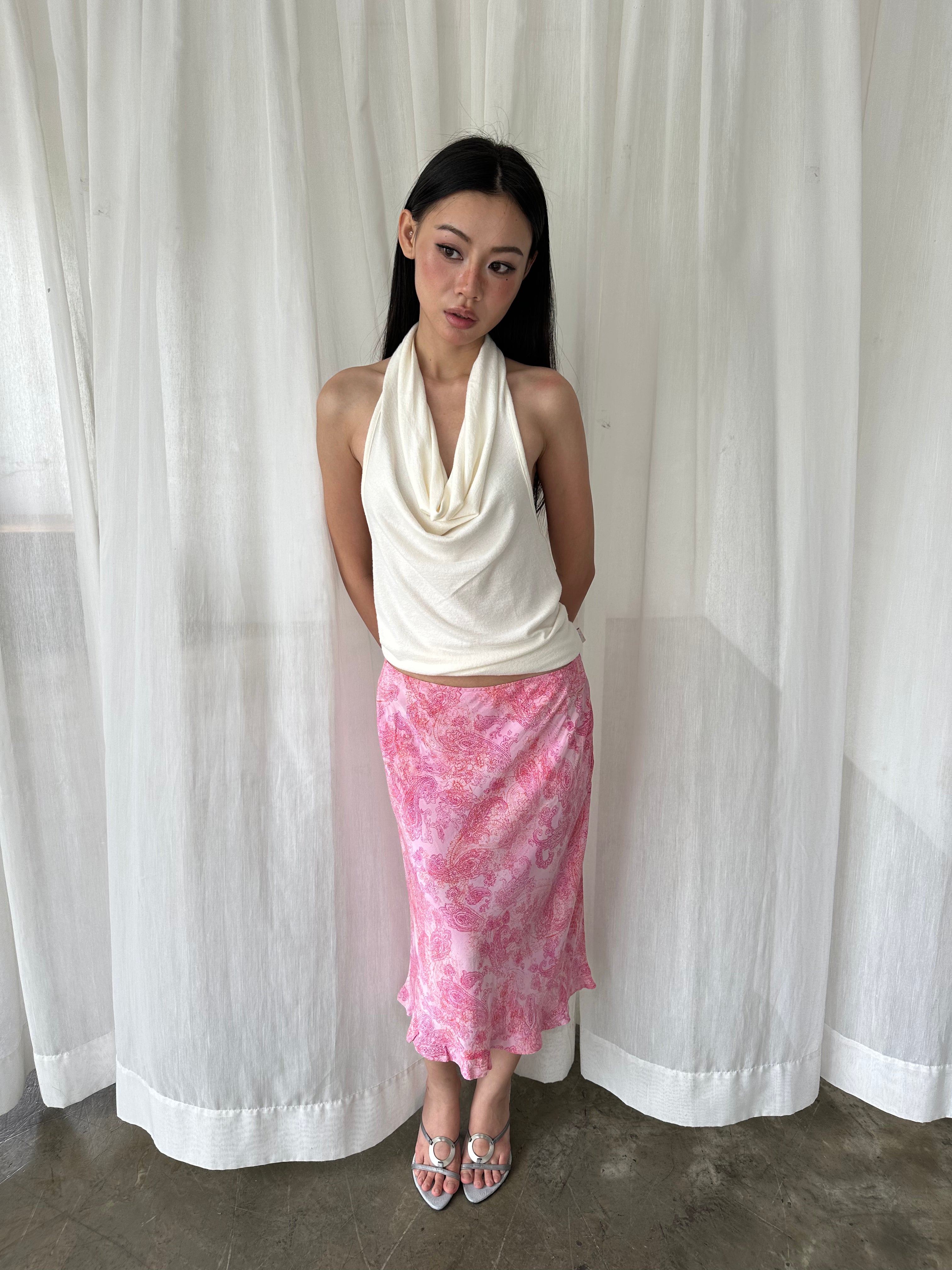 Pink paisley skirt