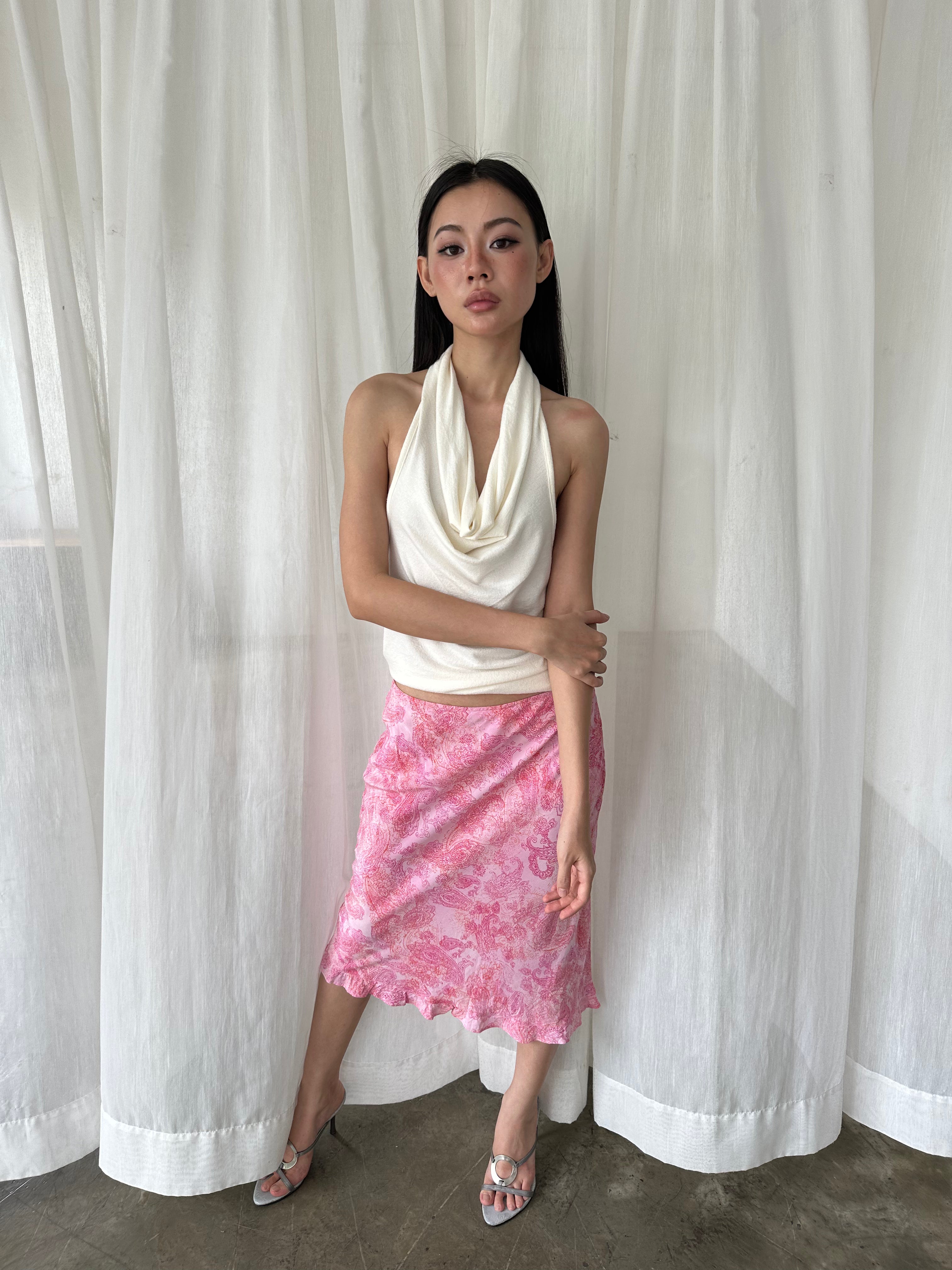 Pink paisley skirt