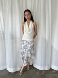 Monochrome floral skirt