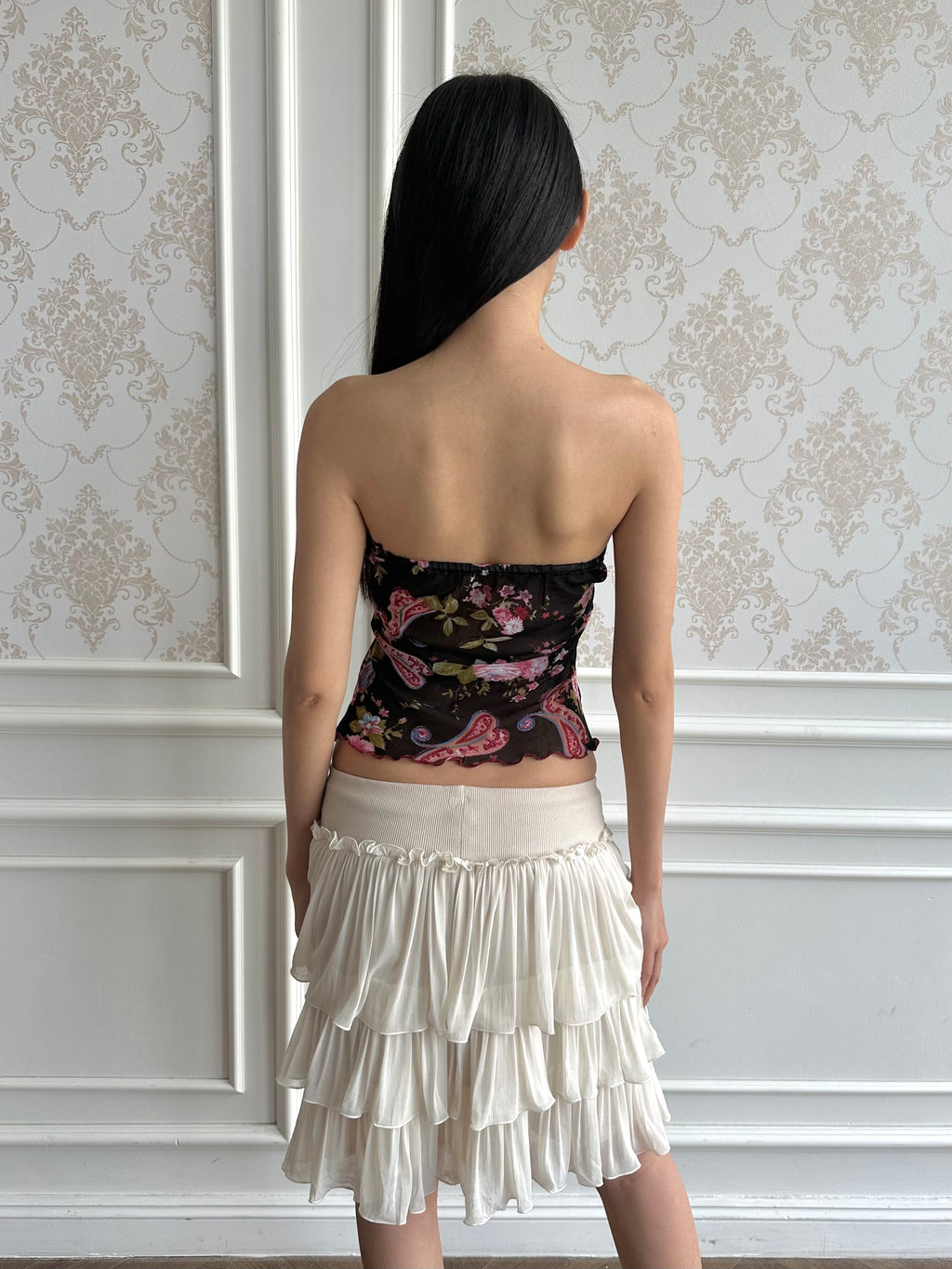 Floral ring tube top