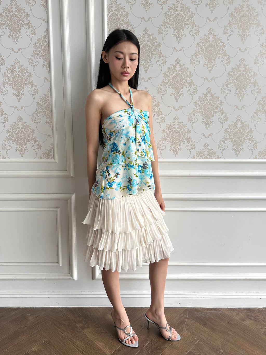 Floral tiered tie top