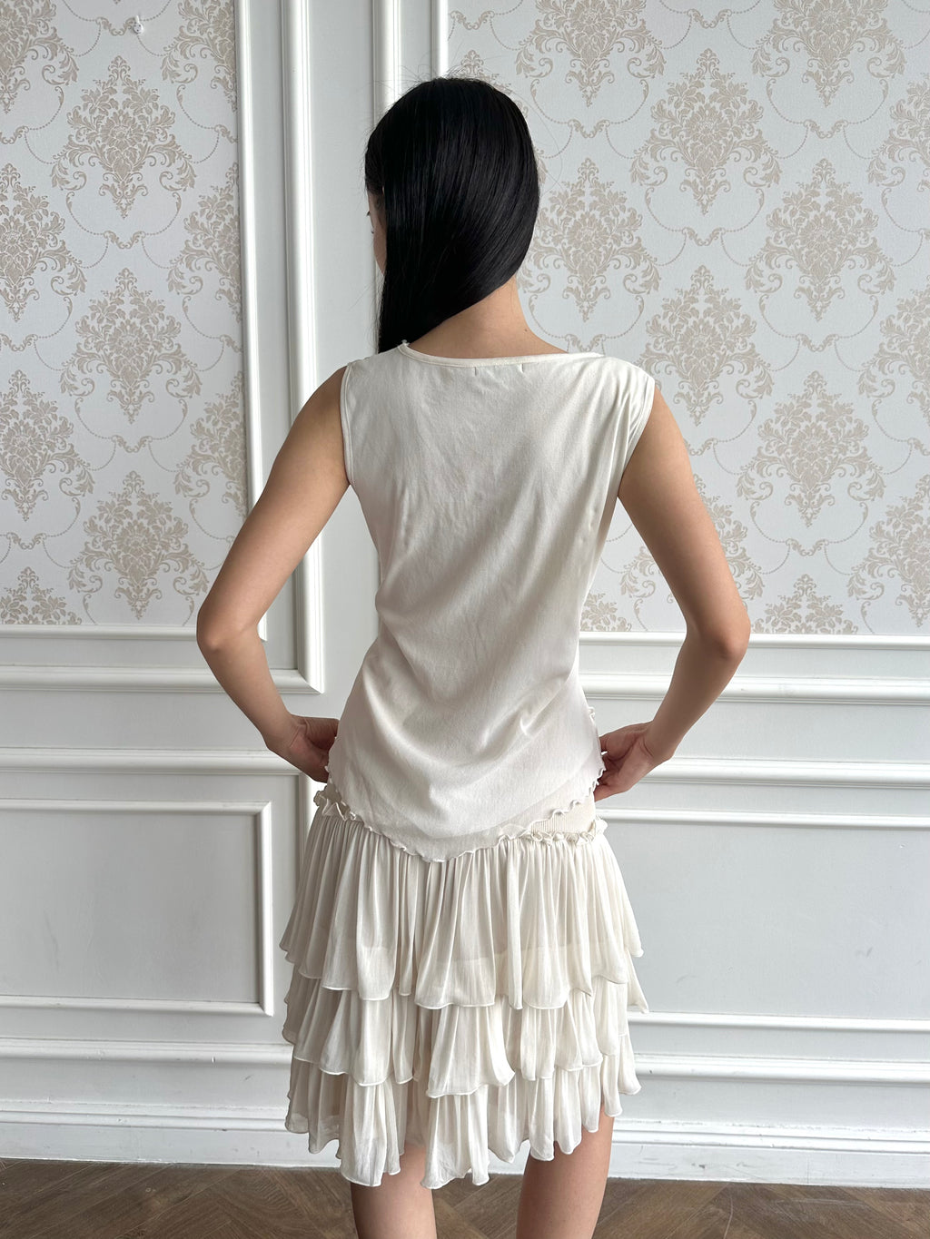 Beaded ivory top