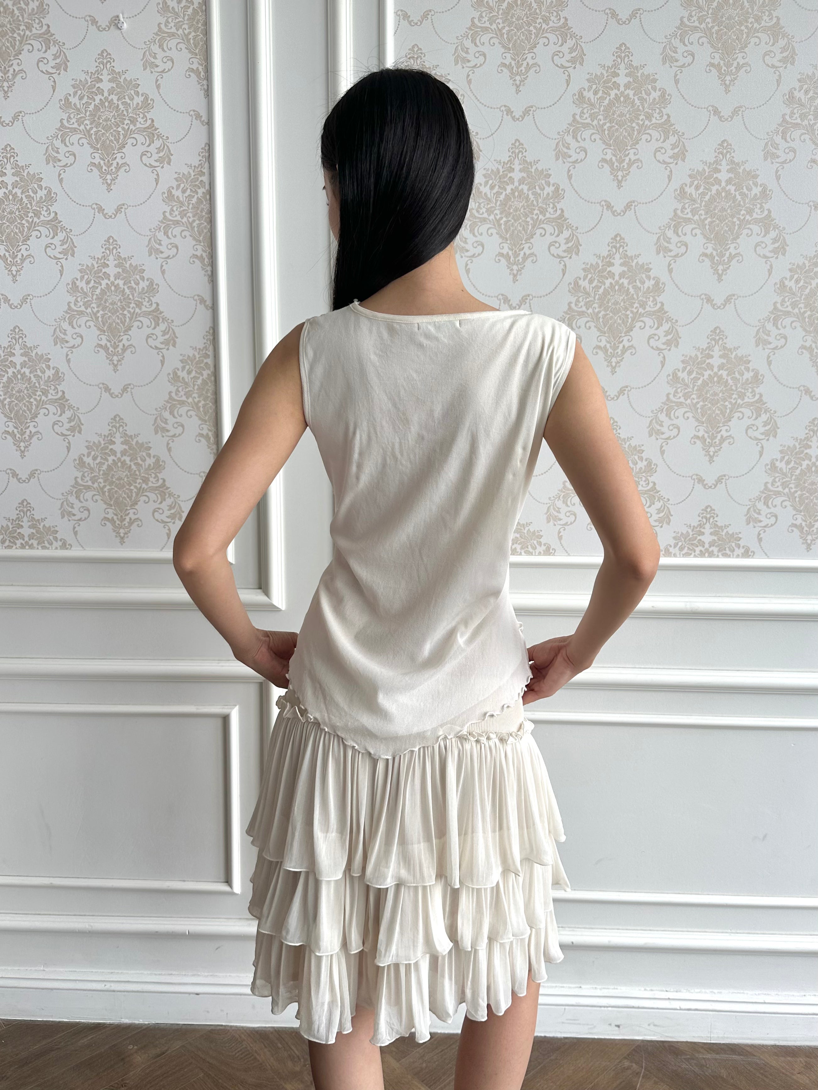 Beaded ivory top