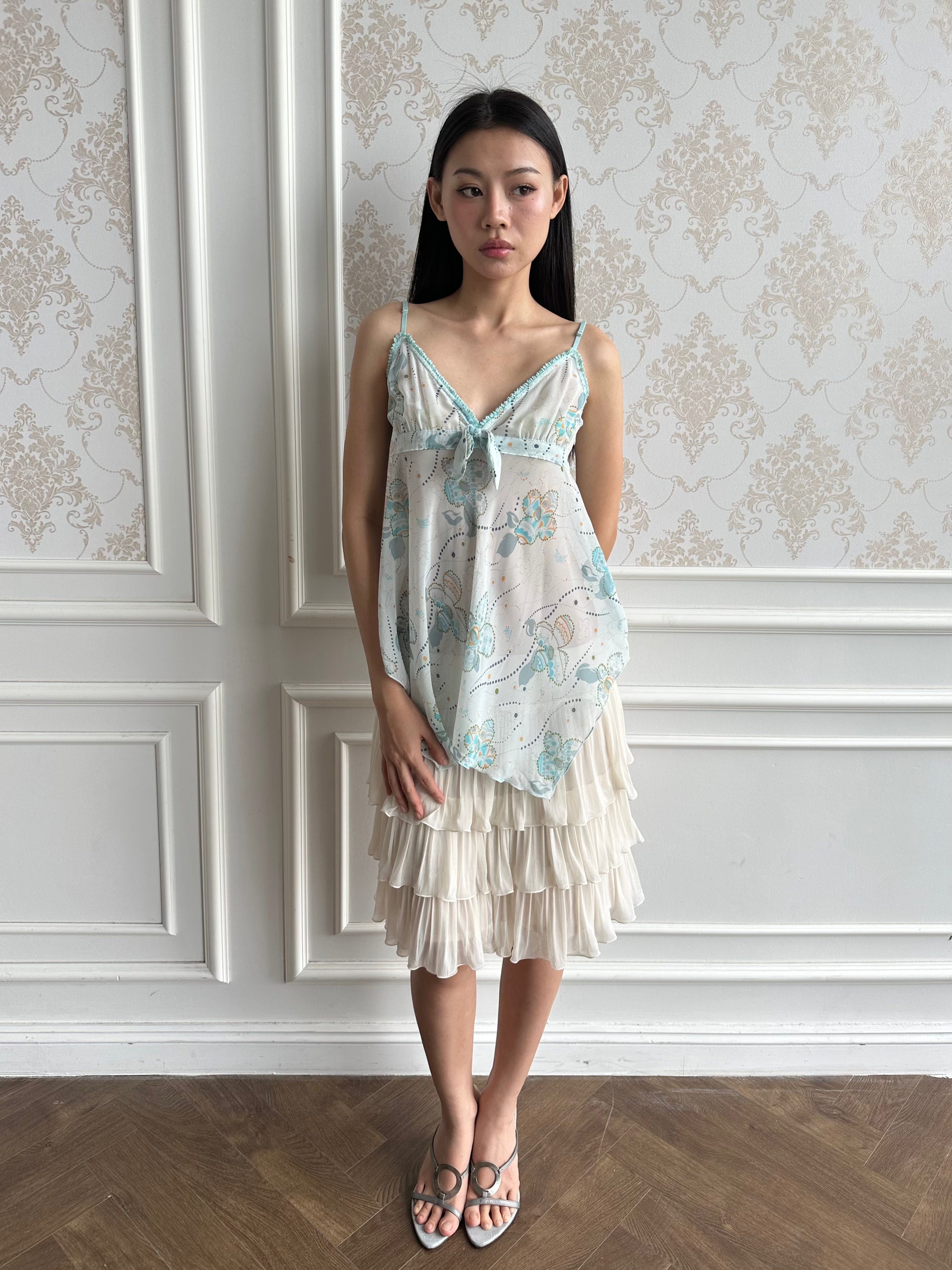 Aqua butterfly camisole