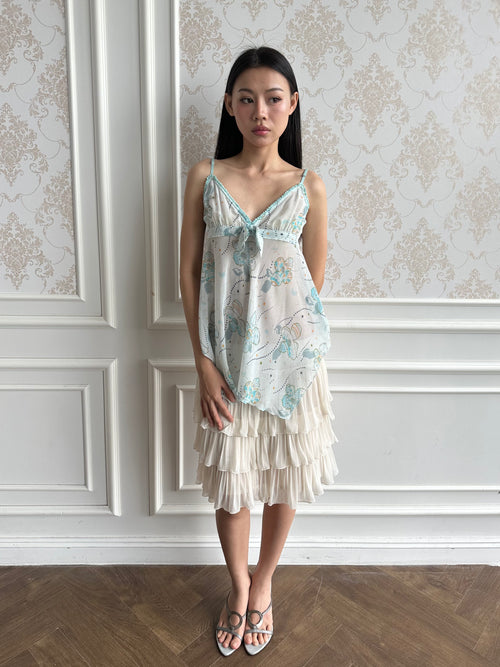 Aqua butterfly camisole
