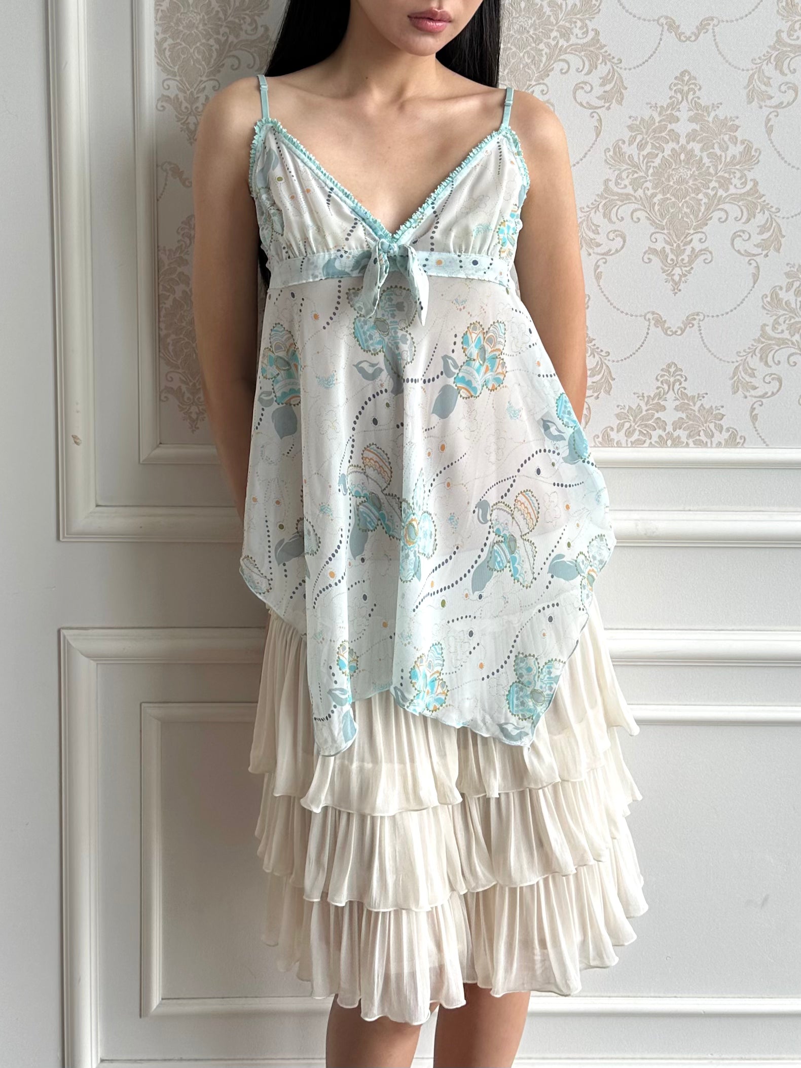 Aqua butterfly camisole