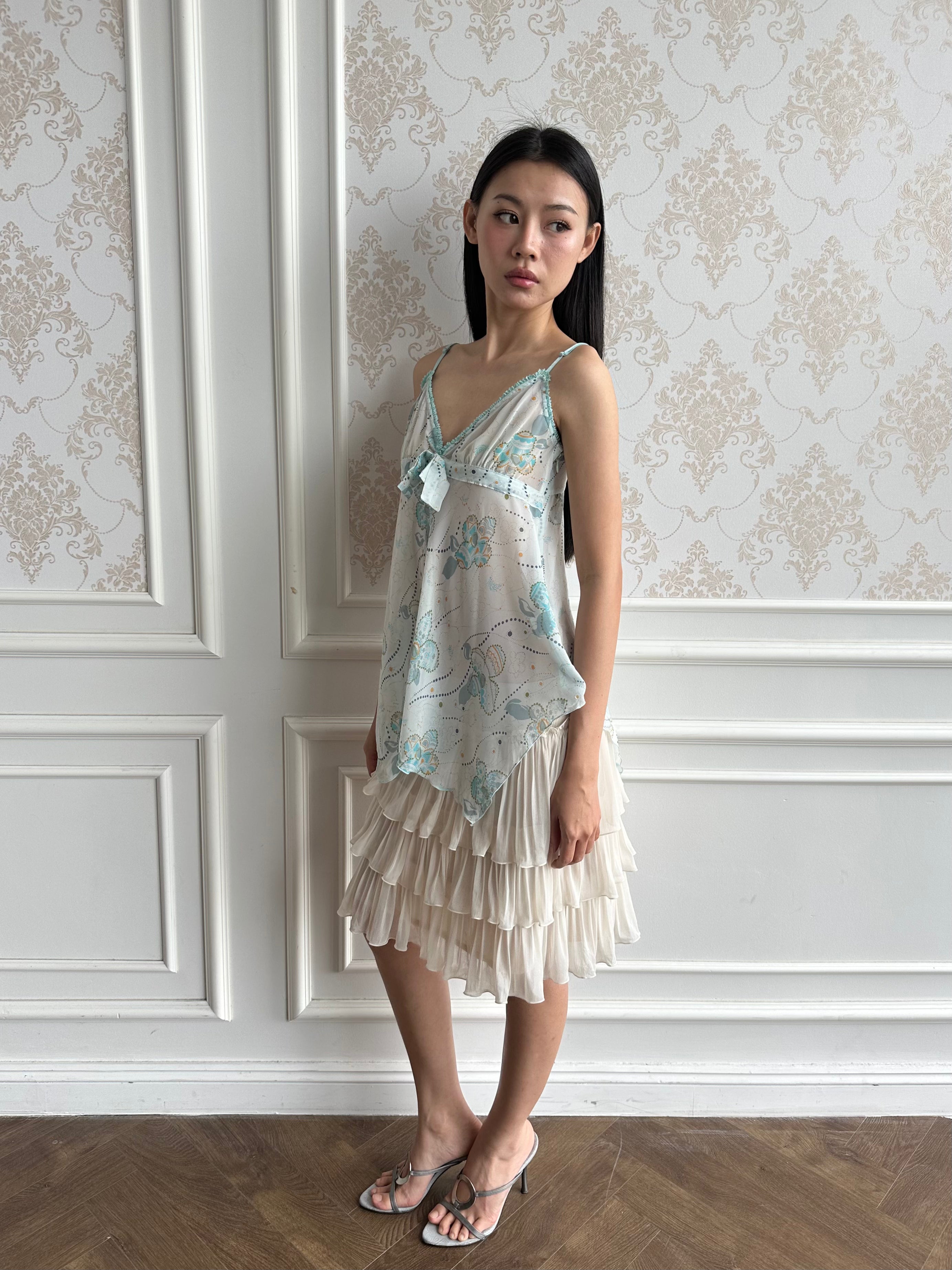 Aqua butterfly camisole