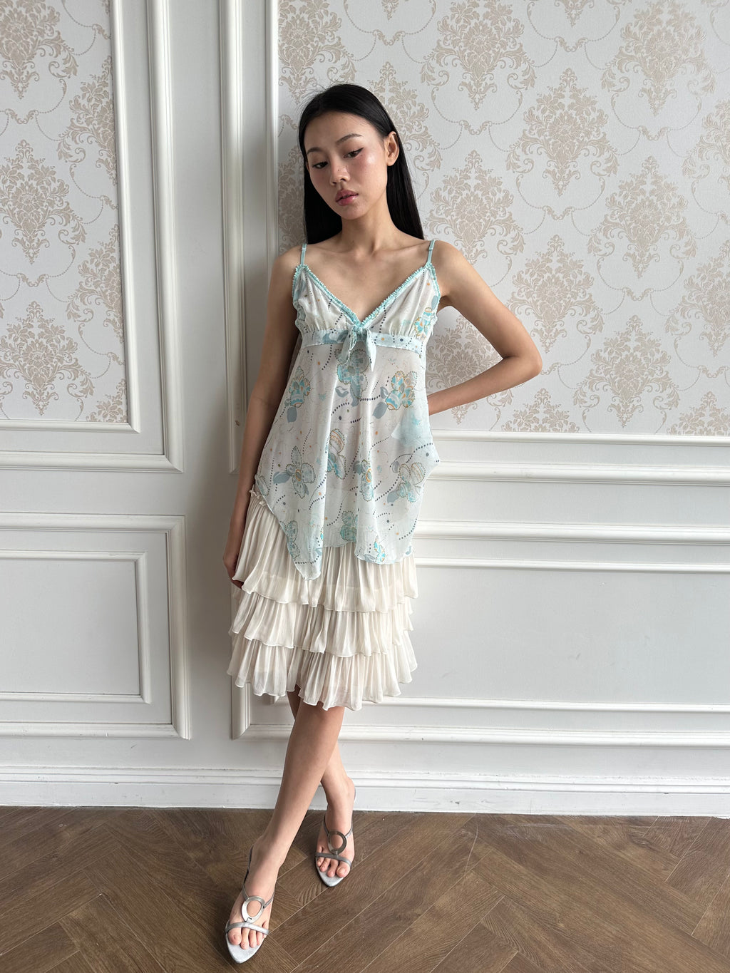 Aqua butterfly camisole