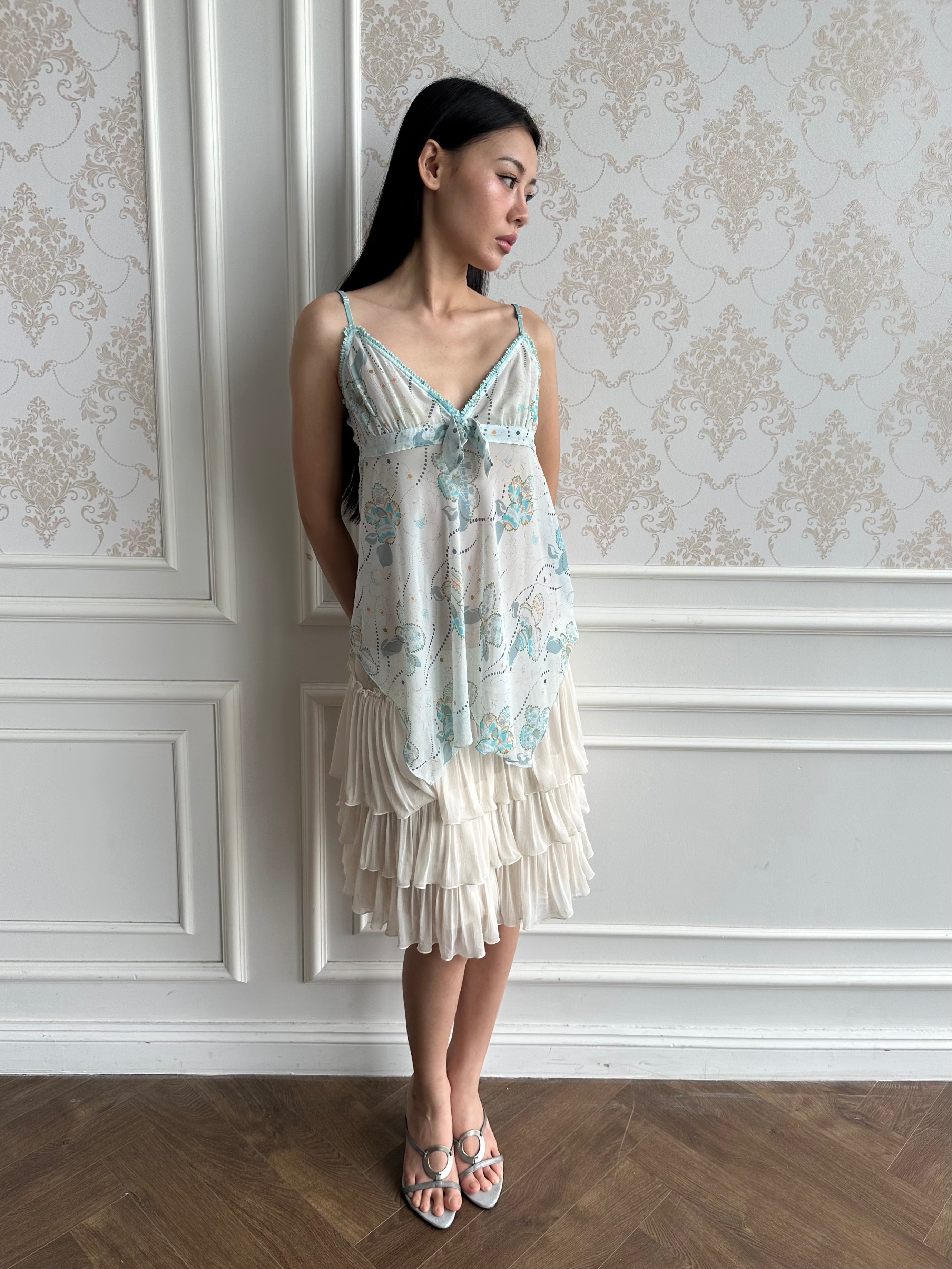 Aqua butterfly camisole