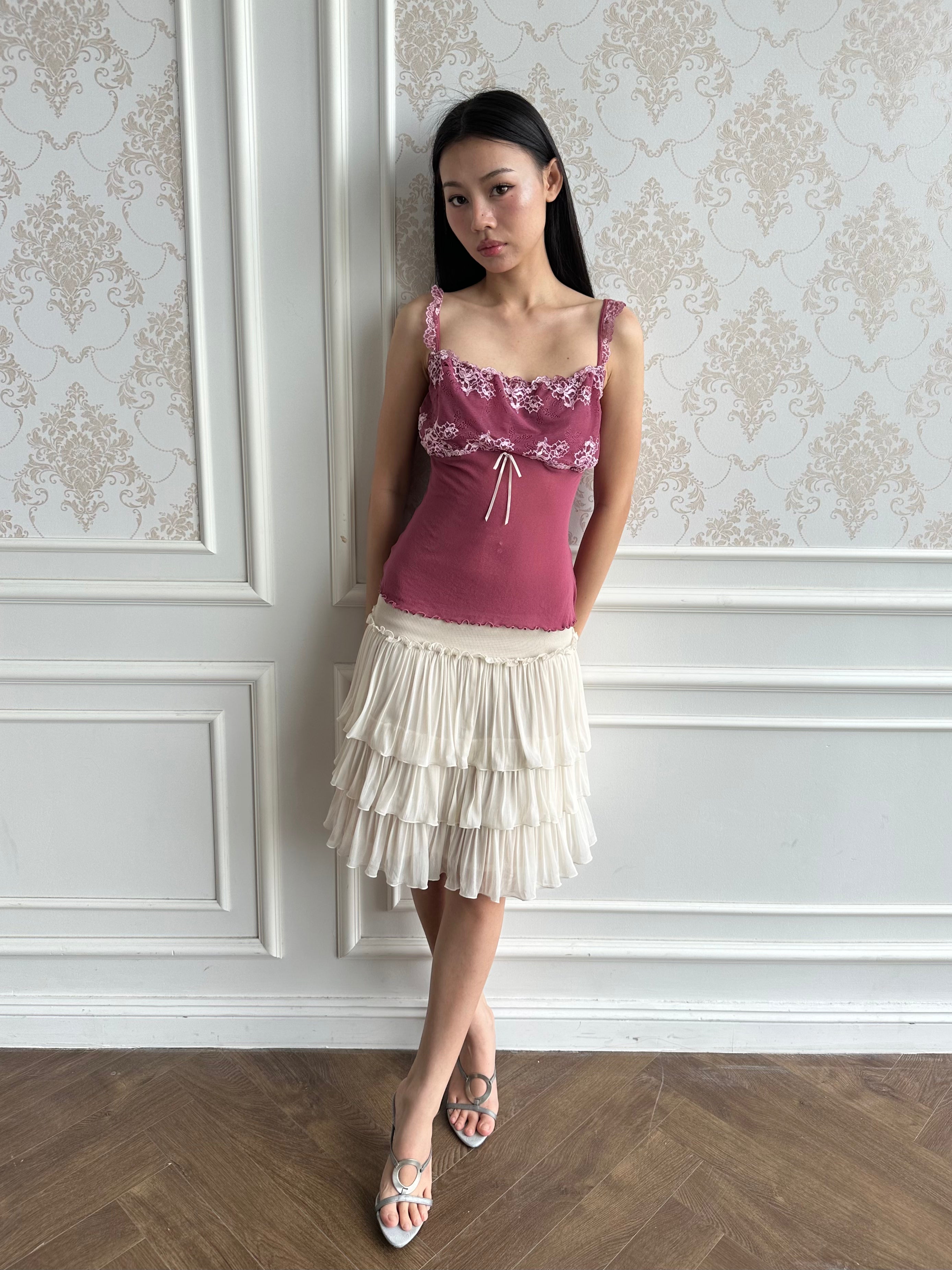 Gilligan o’malley lace trim camisole