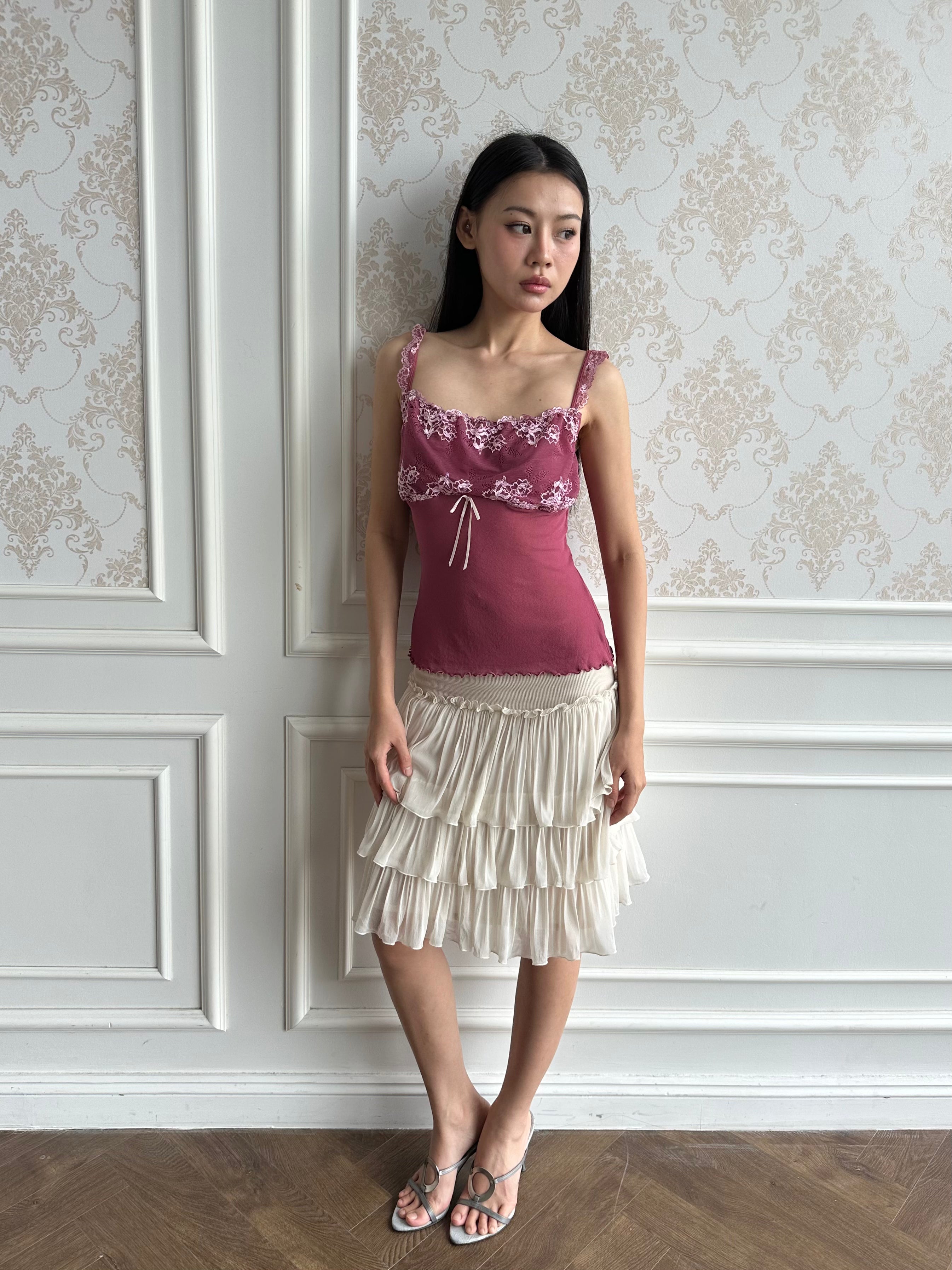 Gilligan o’malley lace trim camisole