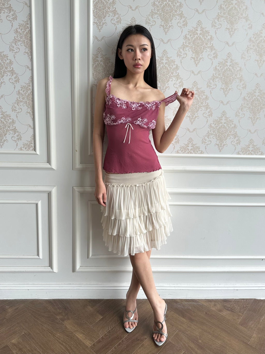 Gilligan o’malley lace trim camisole