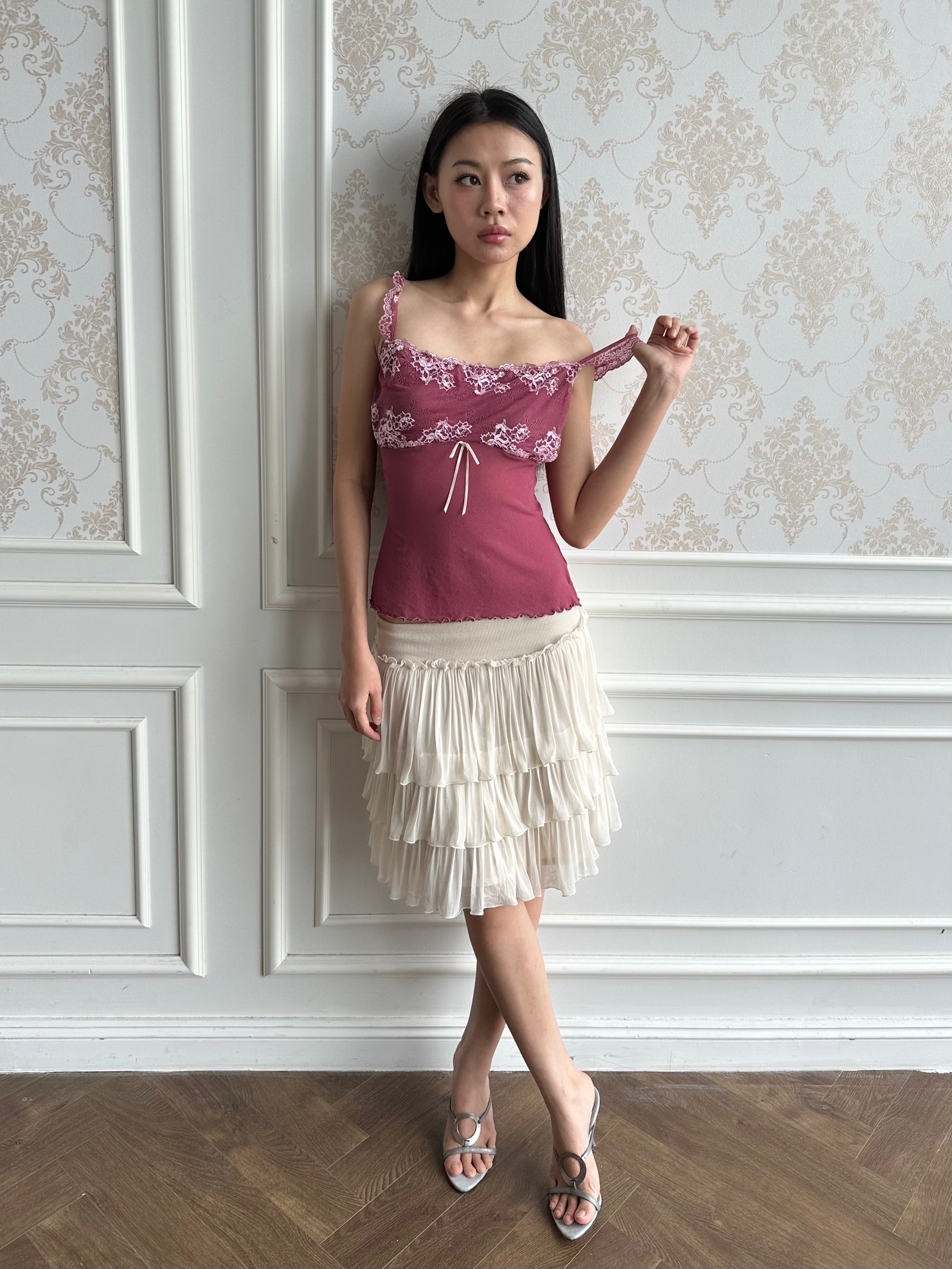 Gilligan o’malley lace trim camisole