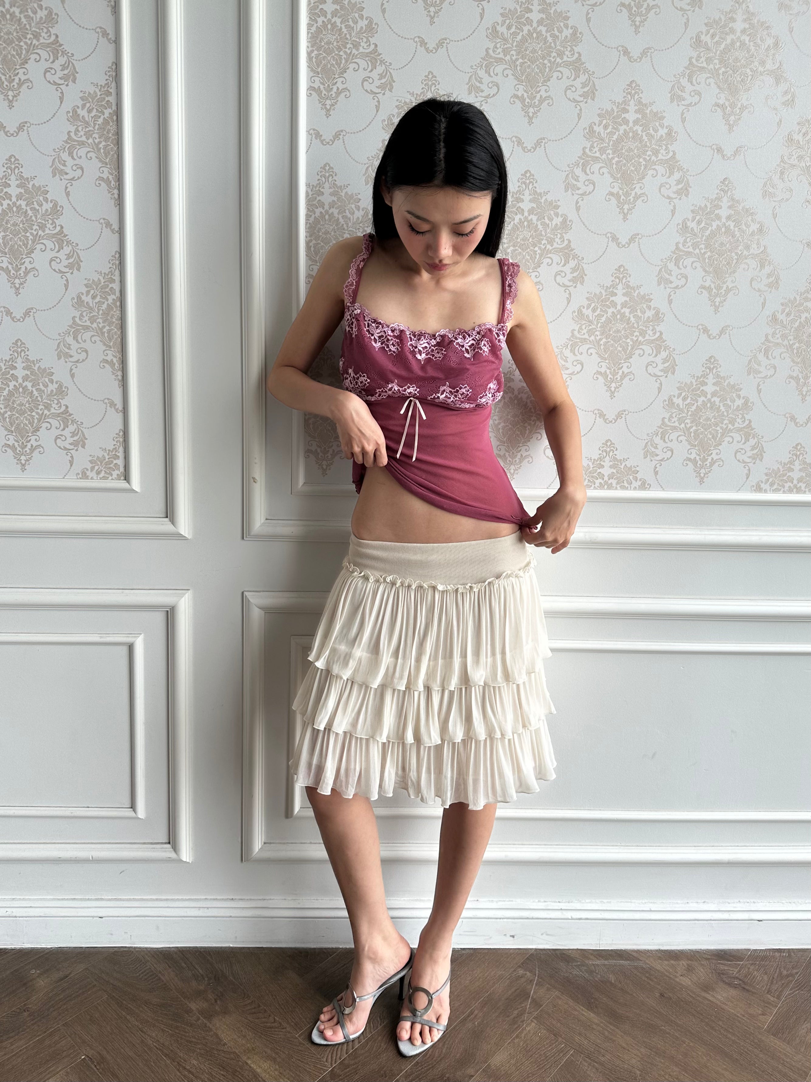 Gilligan o’malley lace trim camisole