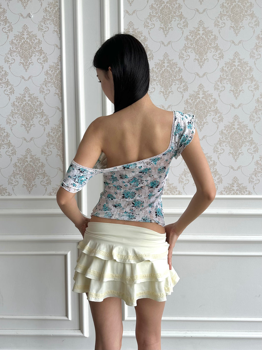 Morgan de Toi floral lace top