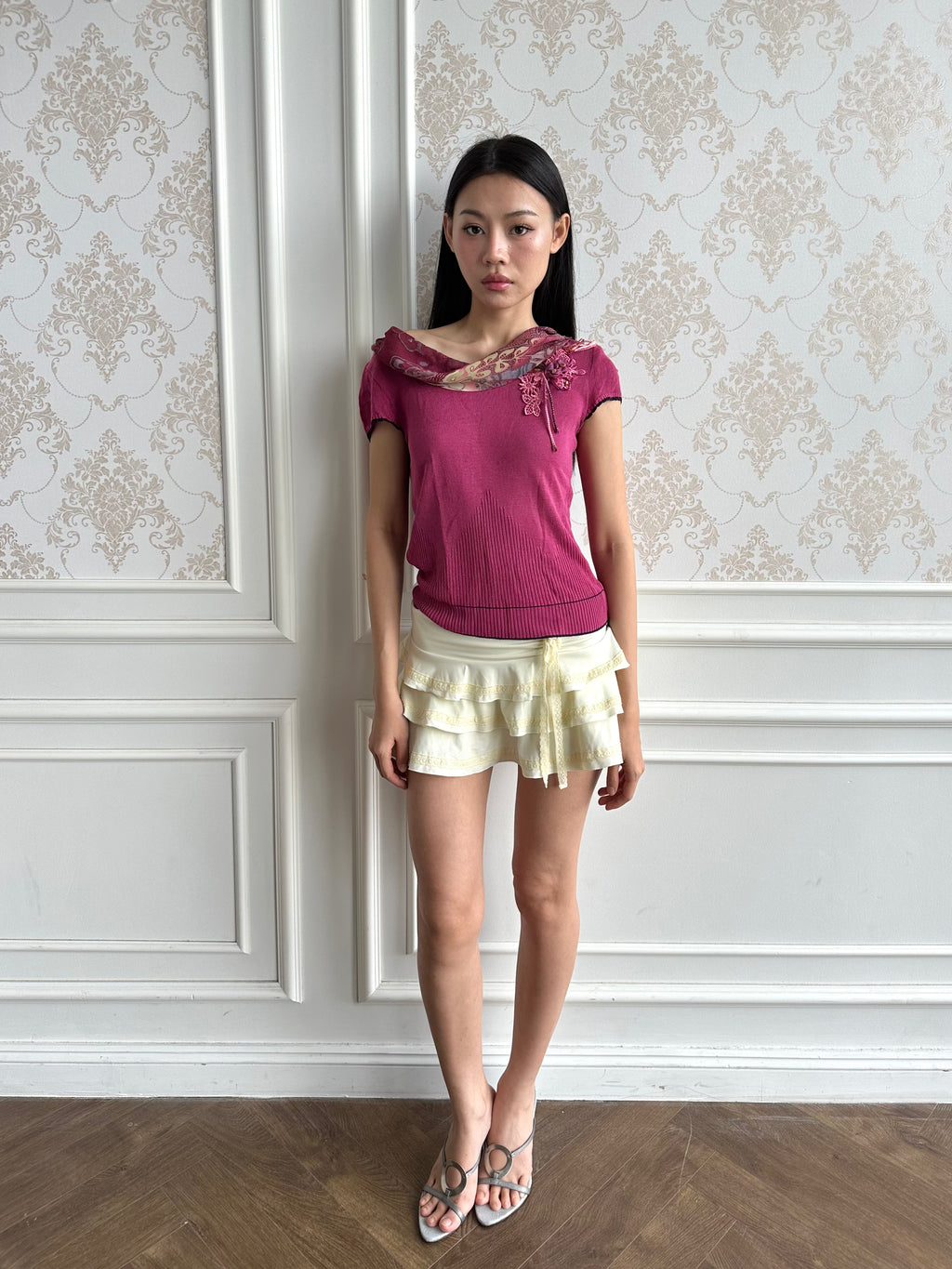 Paisley neckline blouse
