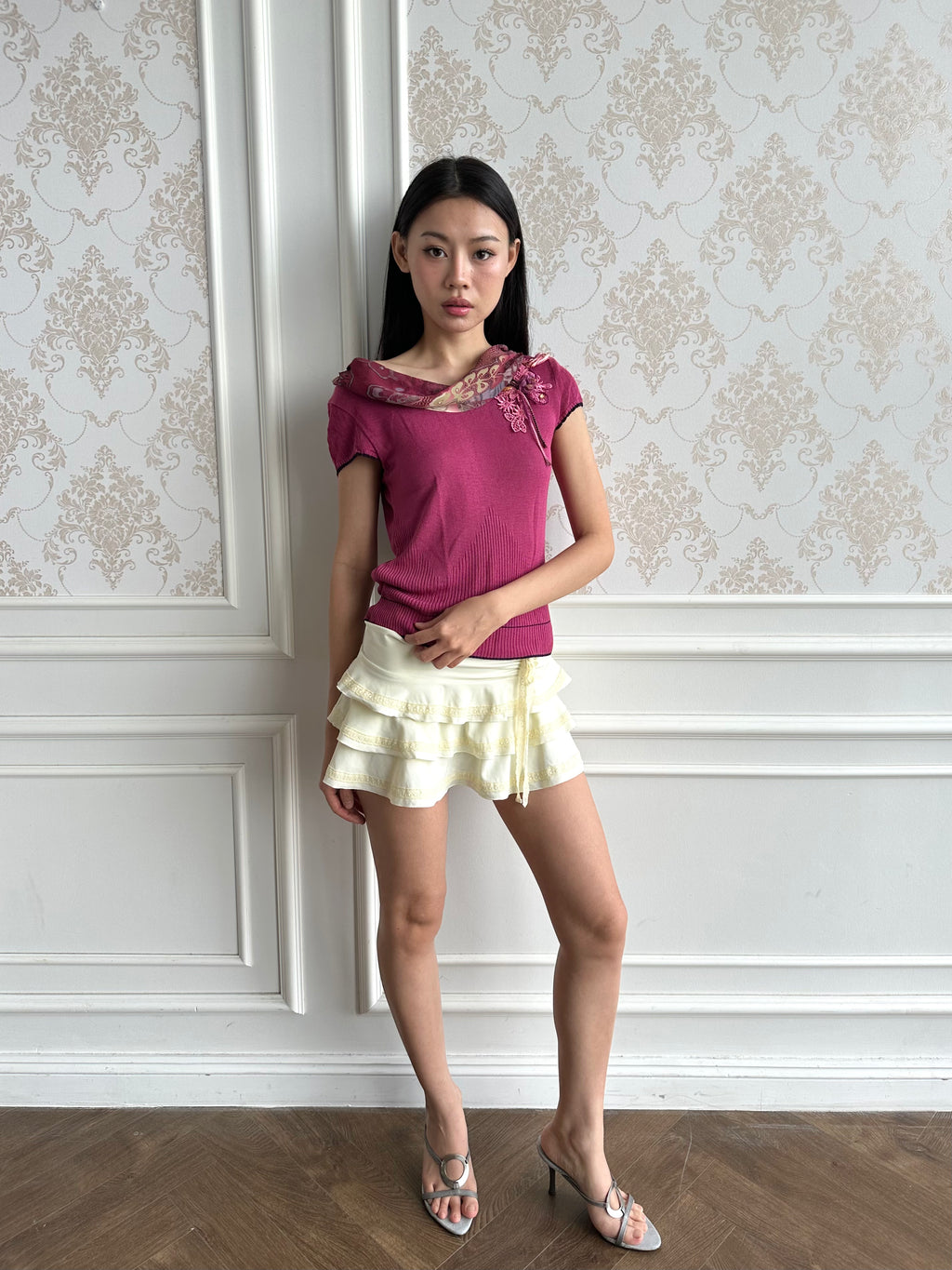 Paisley neckline blouse