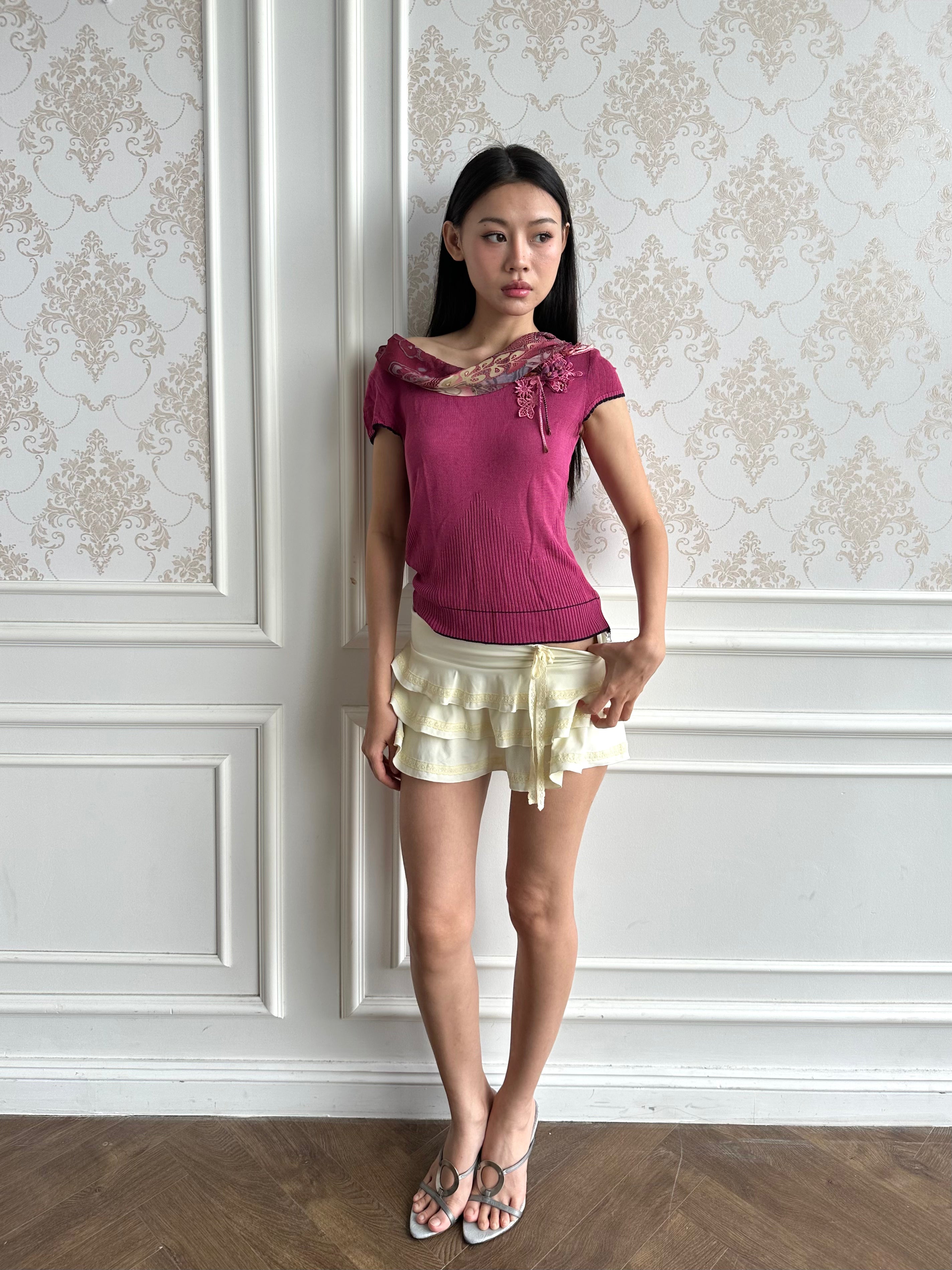 Paisley neckline blouse