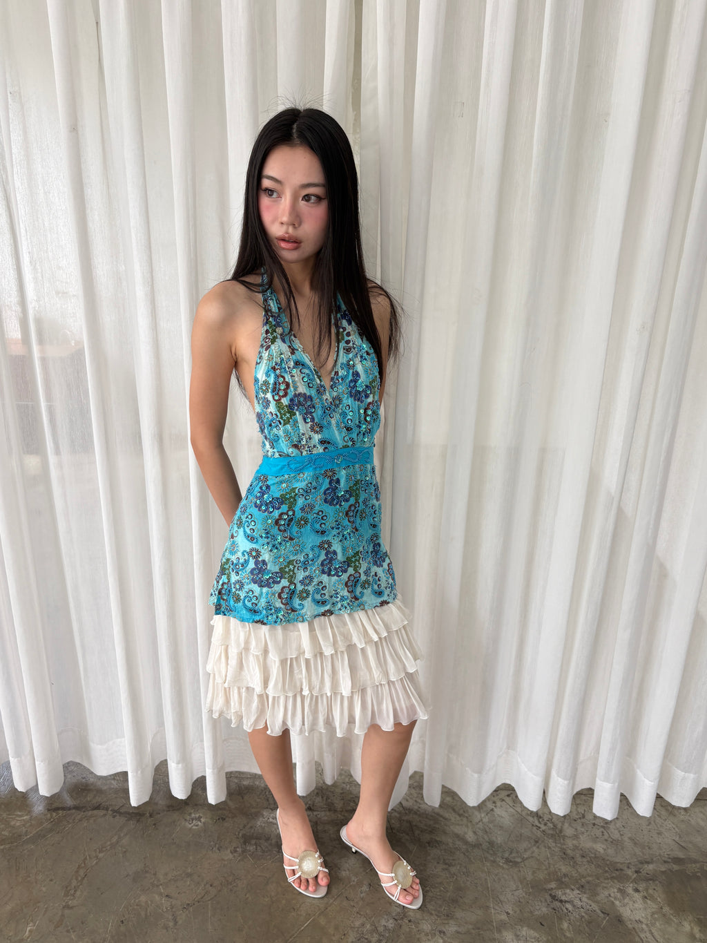 Beaded halter top