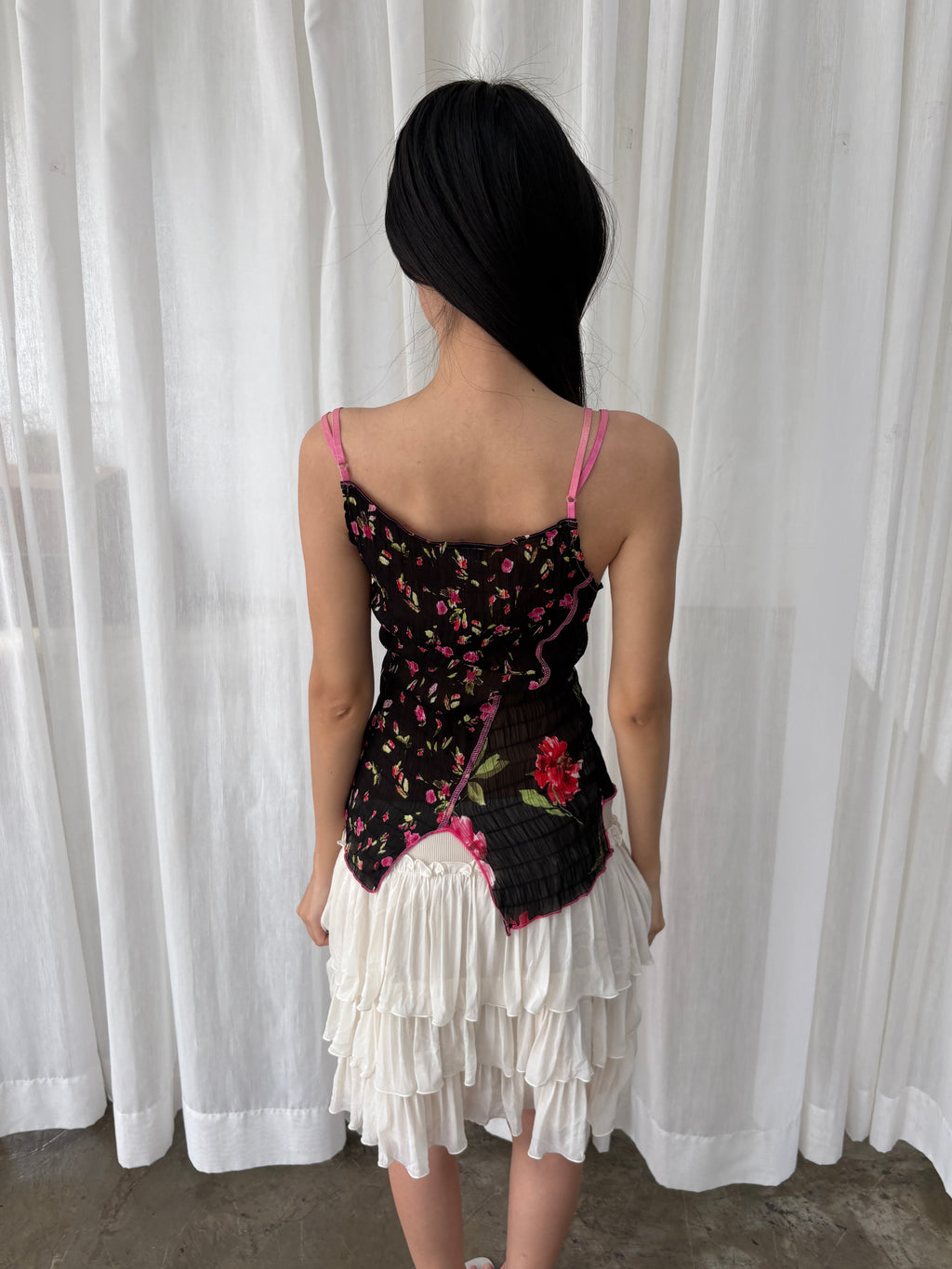 Floral asymmetrical camisole