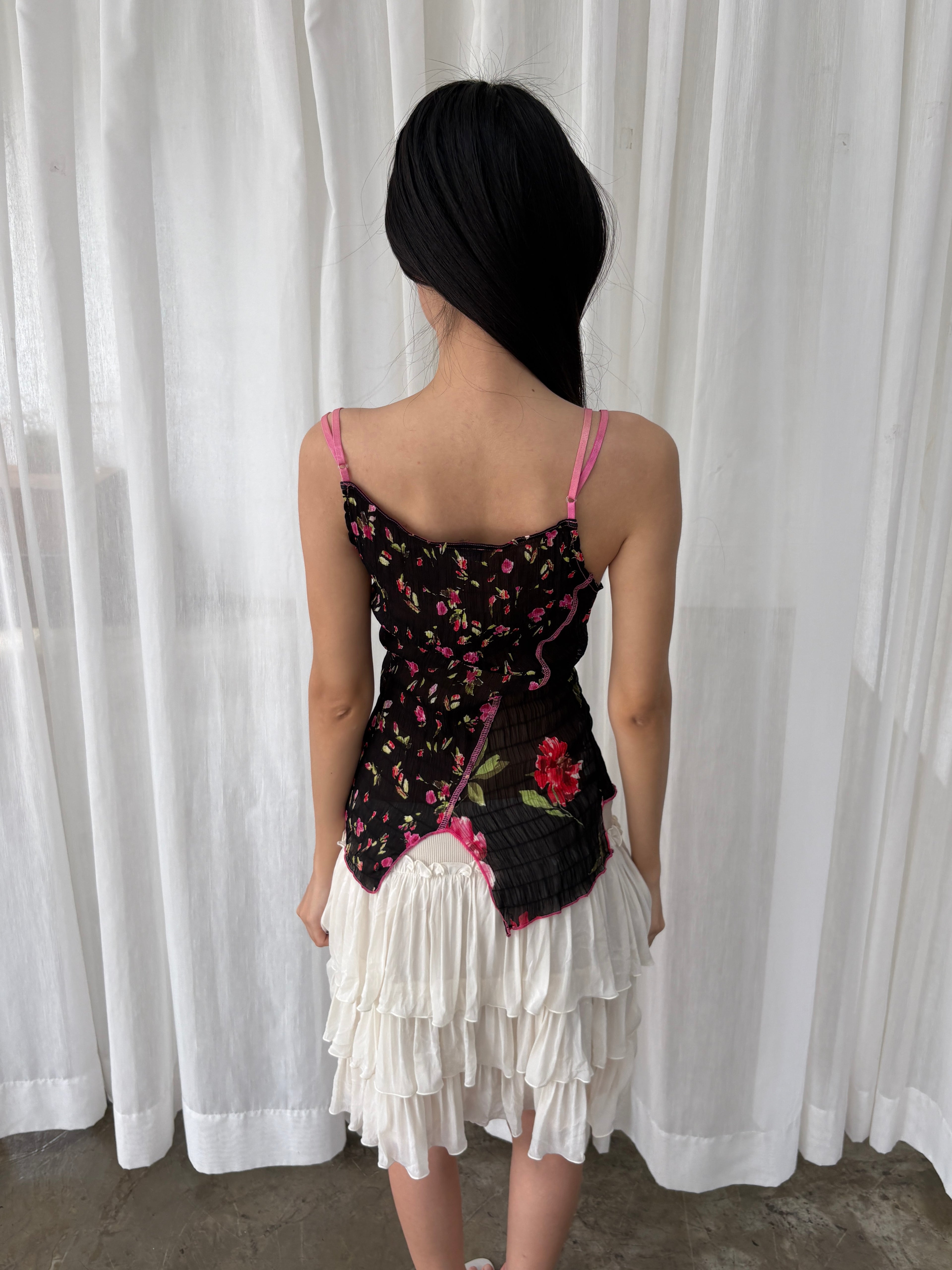 Floral asymmetrical camisole