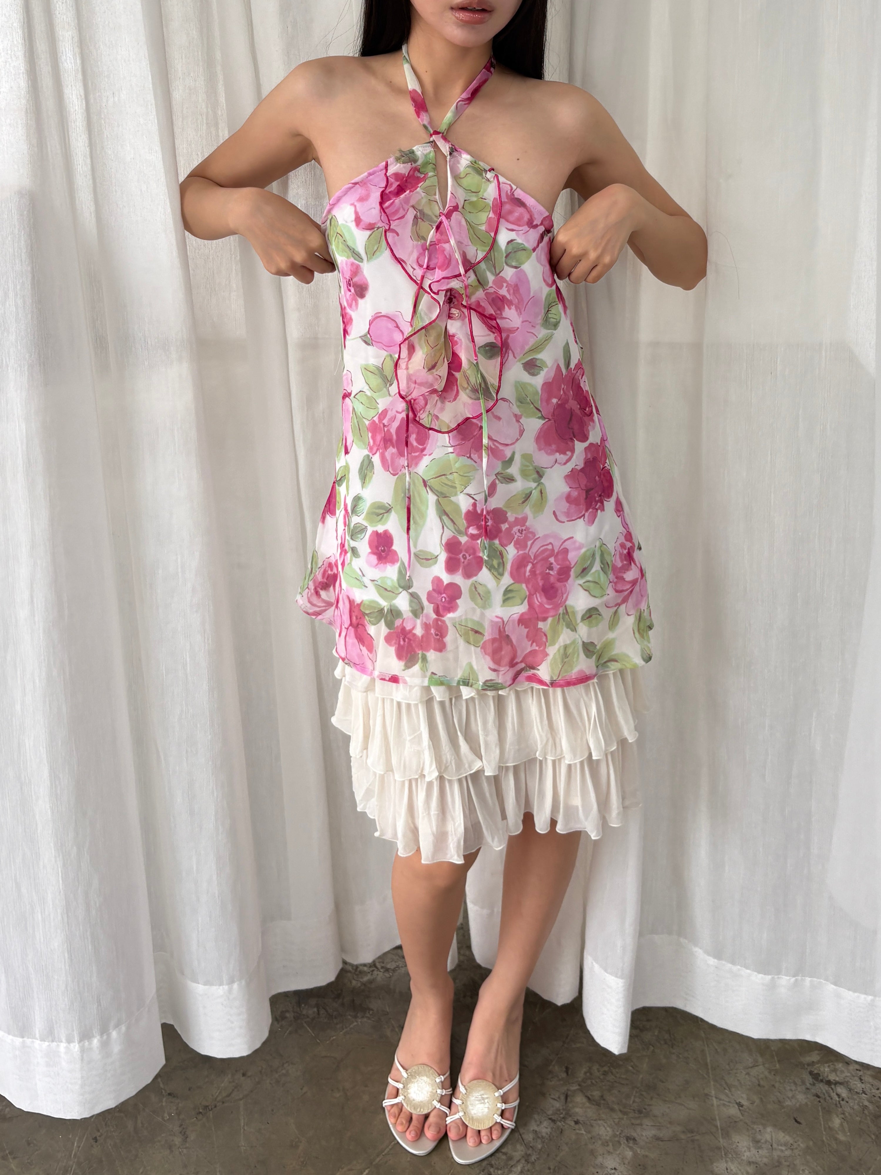 Floral halter top