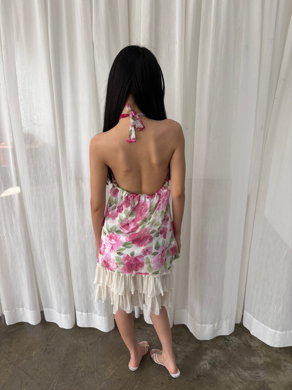 Floral halter top