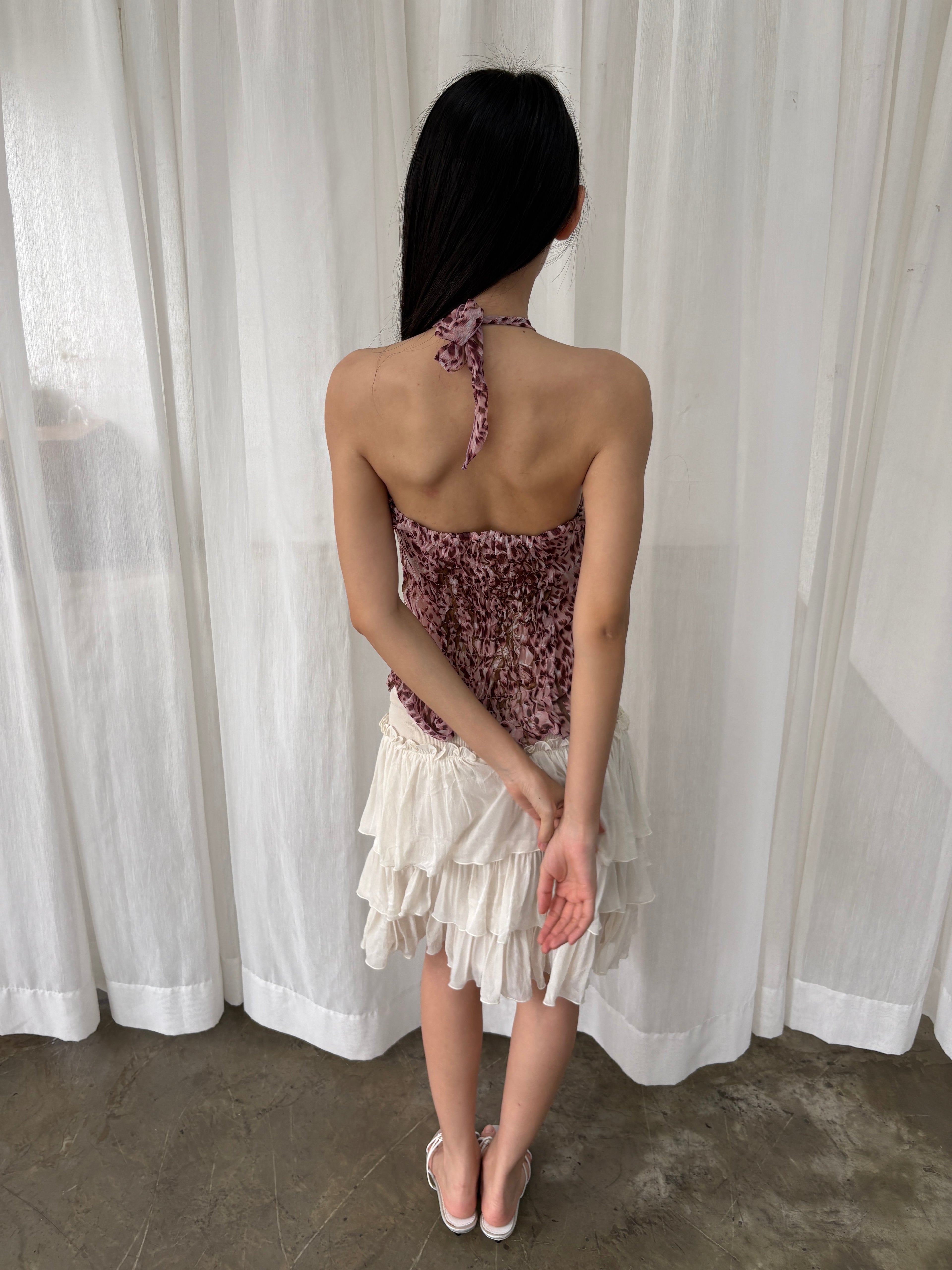 Leopard halter top