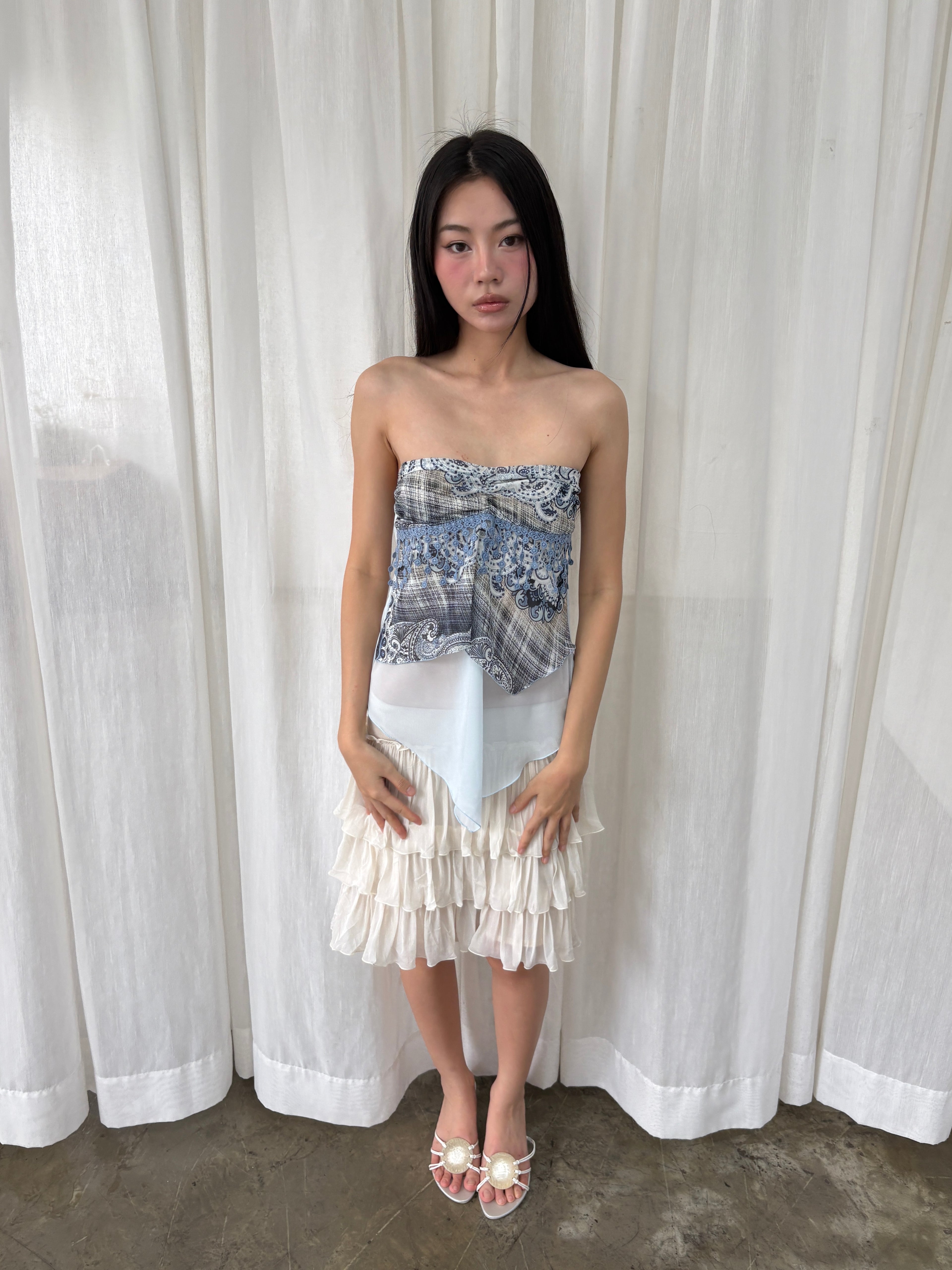 Paisley layered tube top