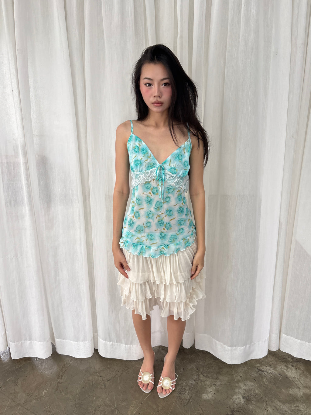 Floral blue camisole