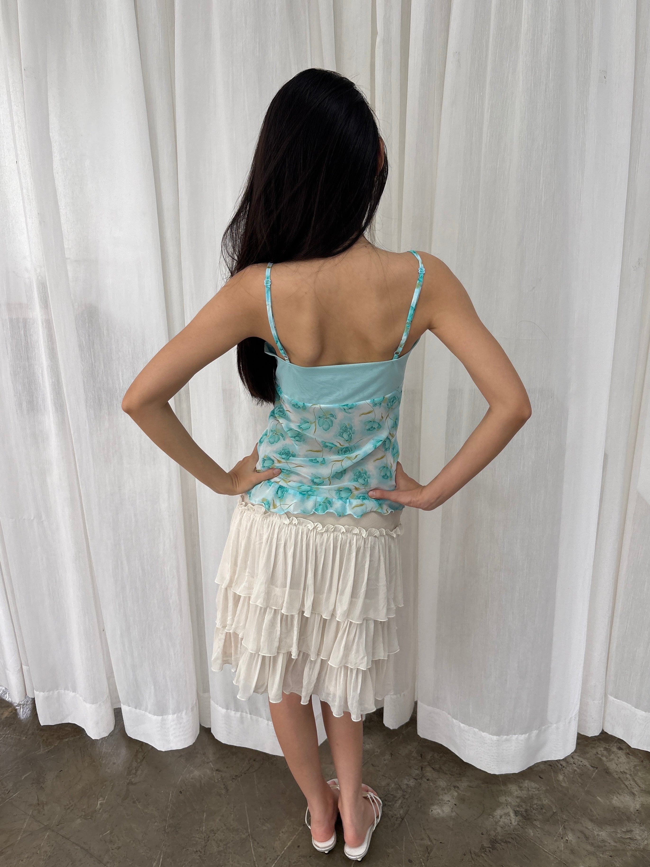 Floral blue camisole