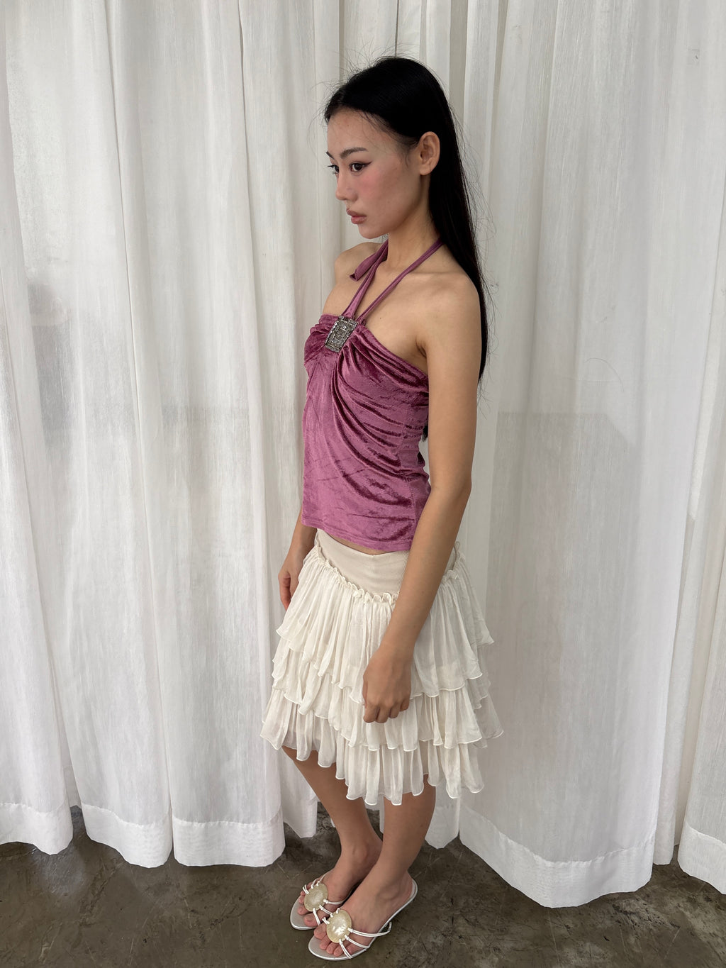 Velour halter top