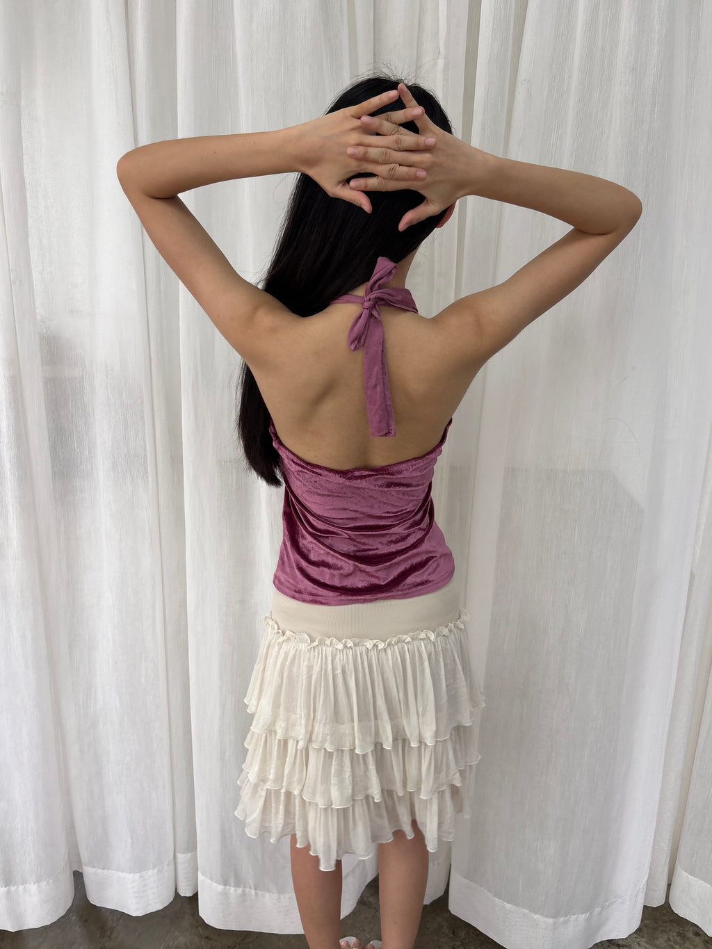 Velour halter top