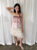 Paisley layered chiffon tube top