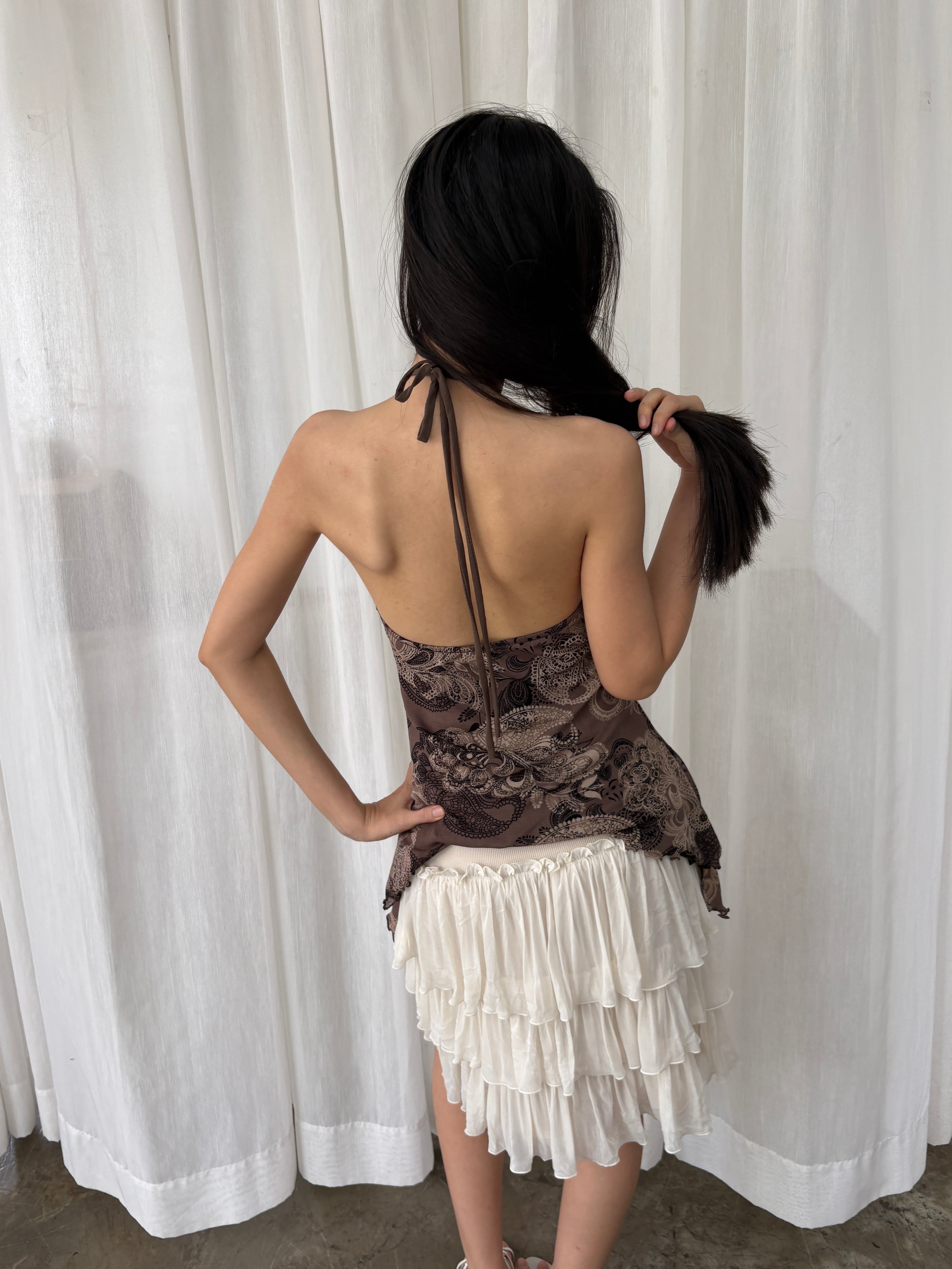 Paisley ring halter top