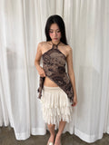 Paisley ring halter top